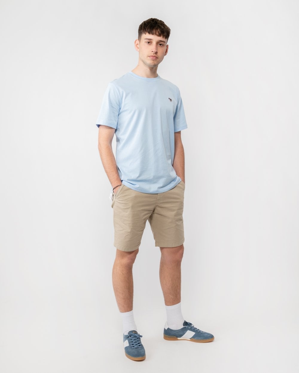 PS Paul Smith Mens Regular Fit Short Sleeve Zebra Logo T-Shirt - 41E Blue