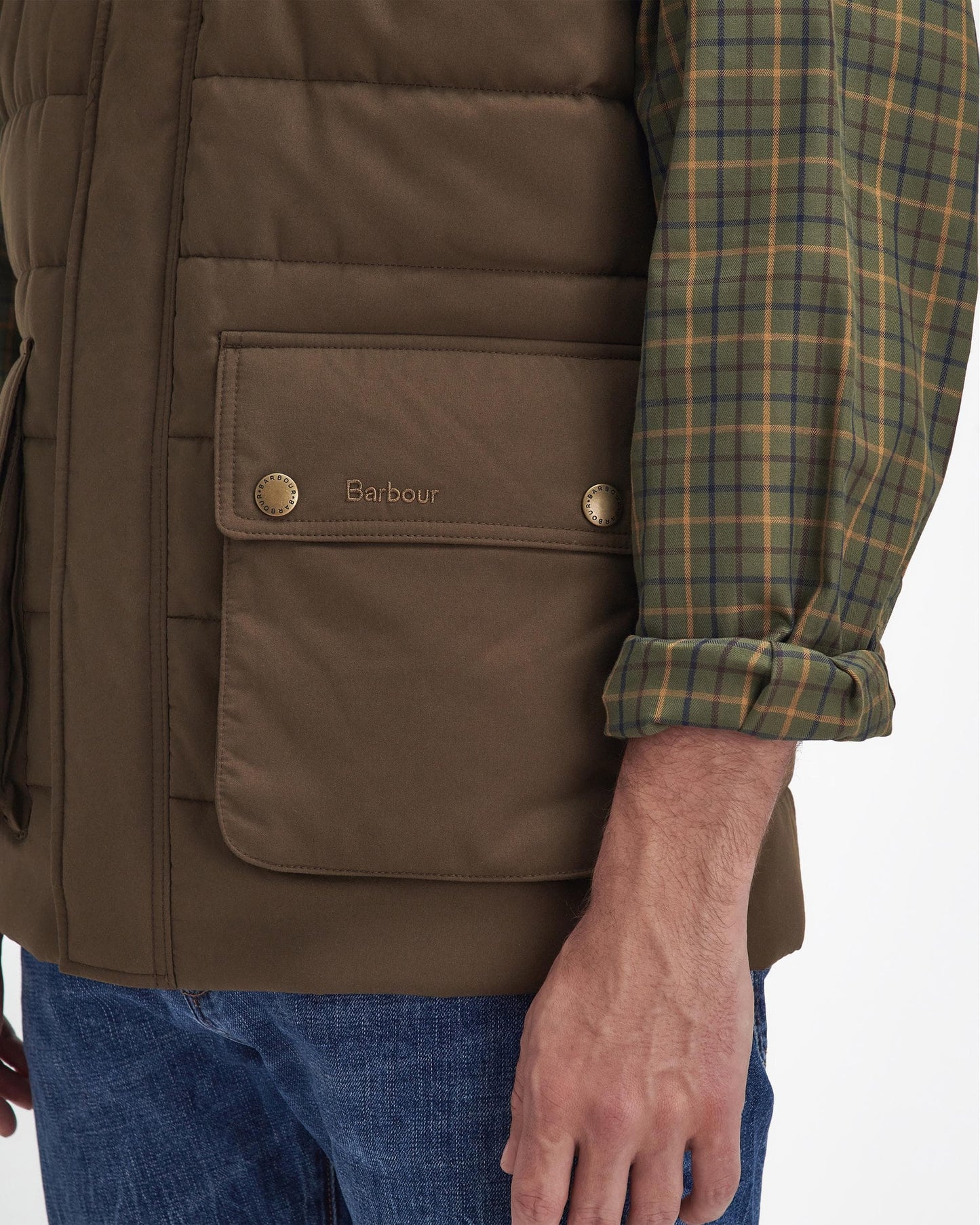 Barbour Barbour Bradford Tattersall Mens Puffer Gilet