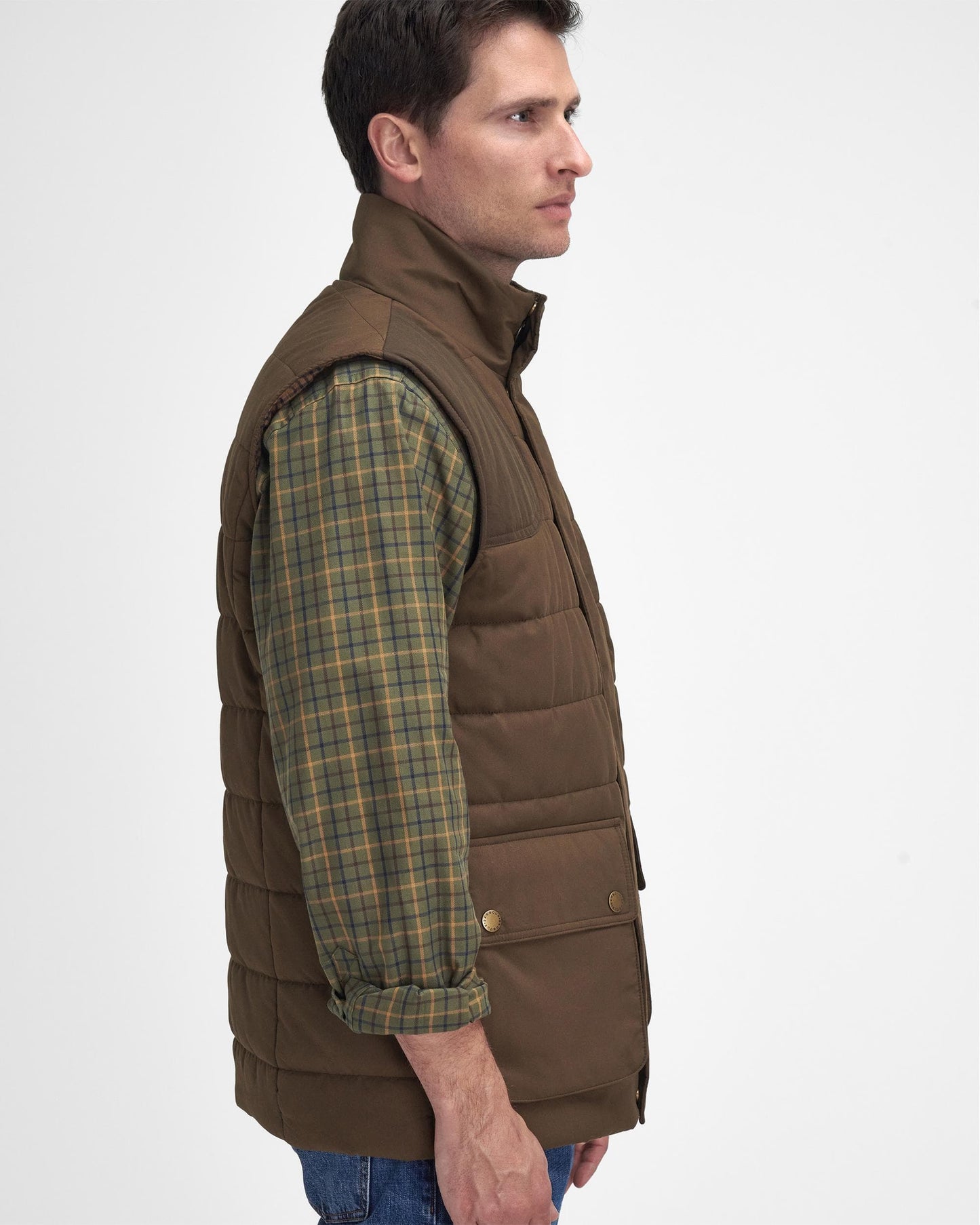 Barbour Barbour Bradford Tattersall Mens Puffer Gilet