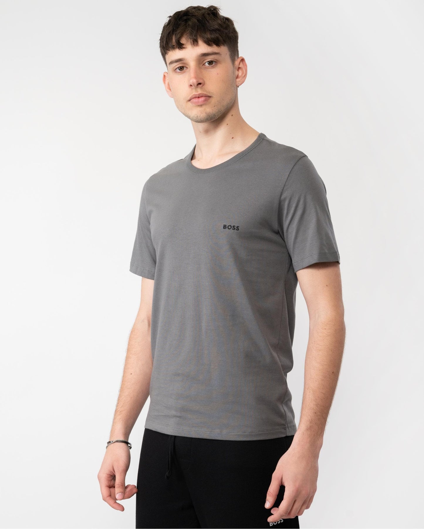 BOSS Orange TShirtRN Mens Three-pack of Cotton Underwear T-Shirts with Embroidered Logos