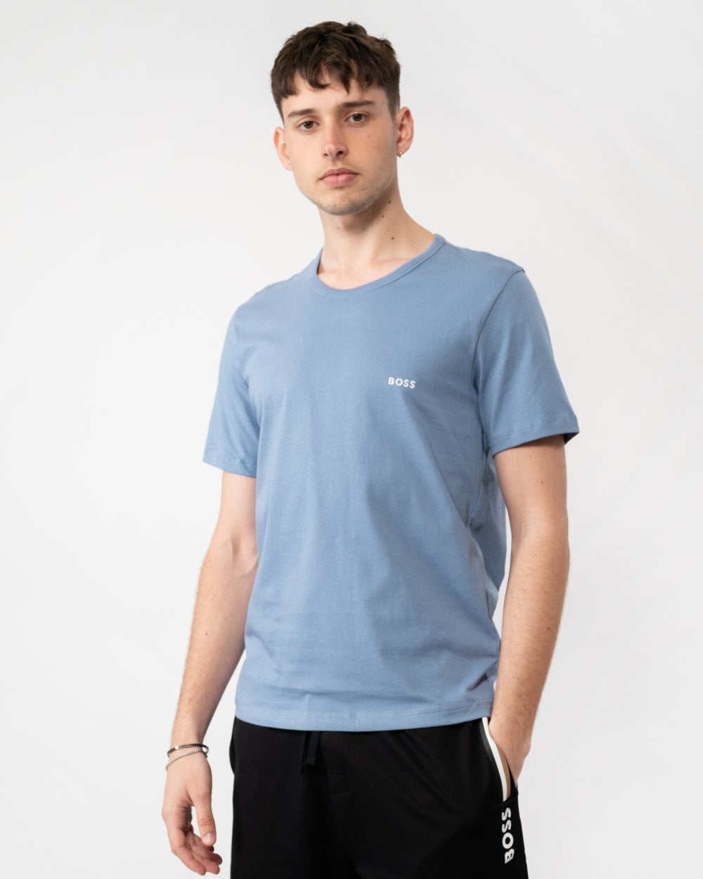 BOSS Orange TShirtRN Mens Three-pack of Cotton Underwear T-Shirts with Embroidered Logos