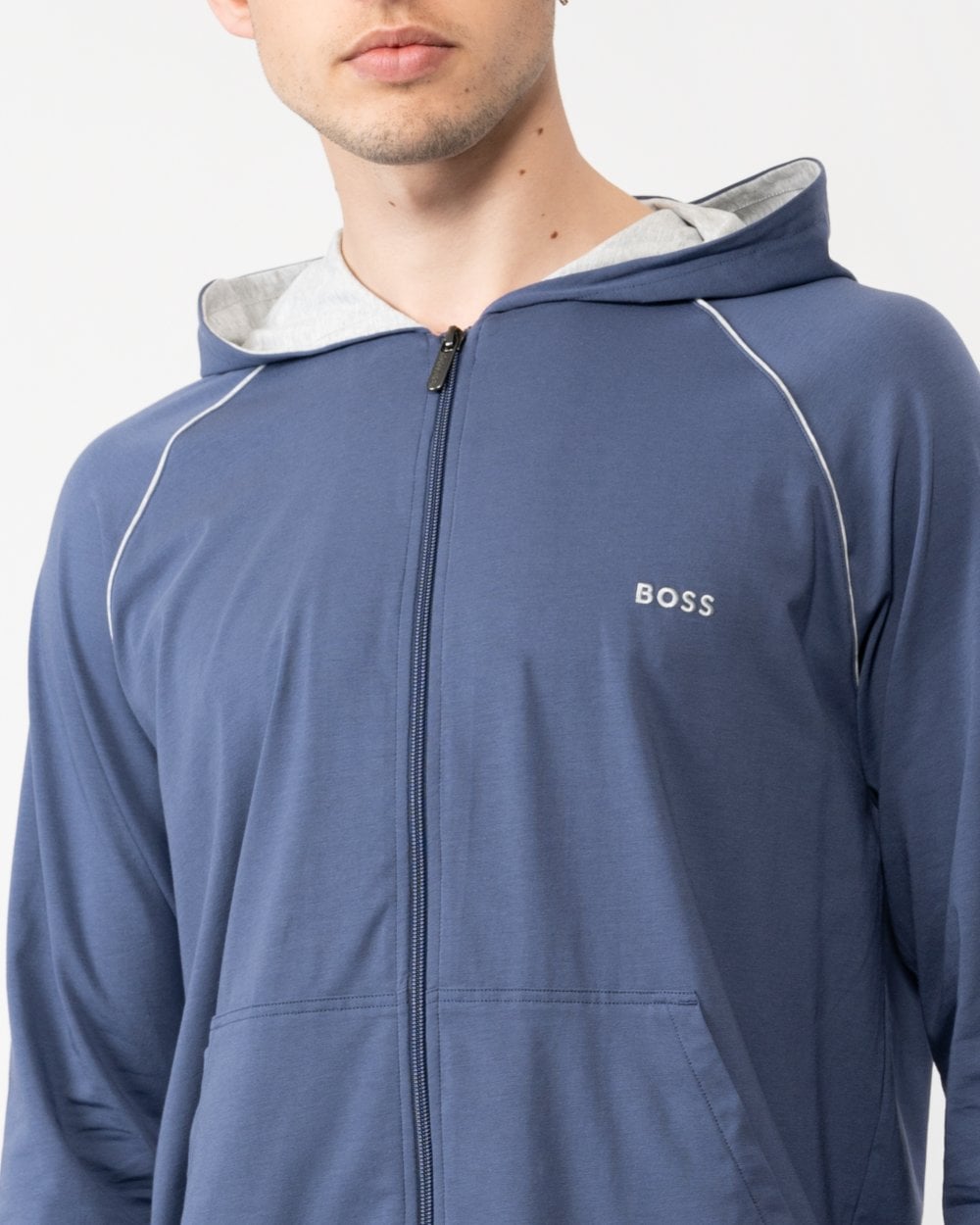 BOSS Orange BOSS Orange Mix&Match Mens Full Zip Loungewear Hoodie in Stretch Cotton with Embroidered Logo