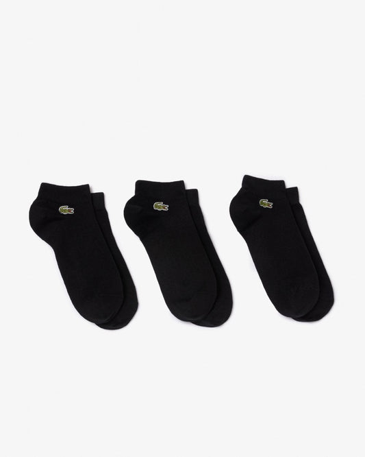 Lacoste Mens 3-Pack Trainers Socks - Black/Black-Black 8VM