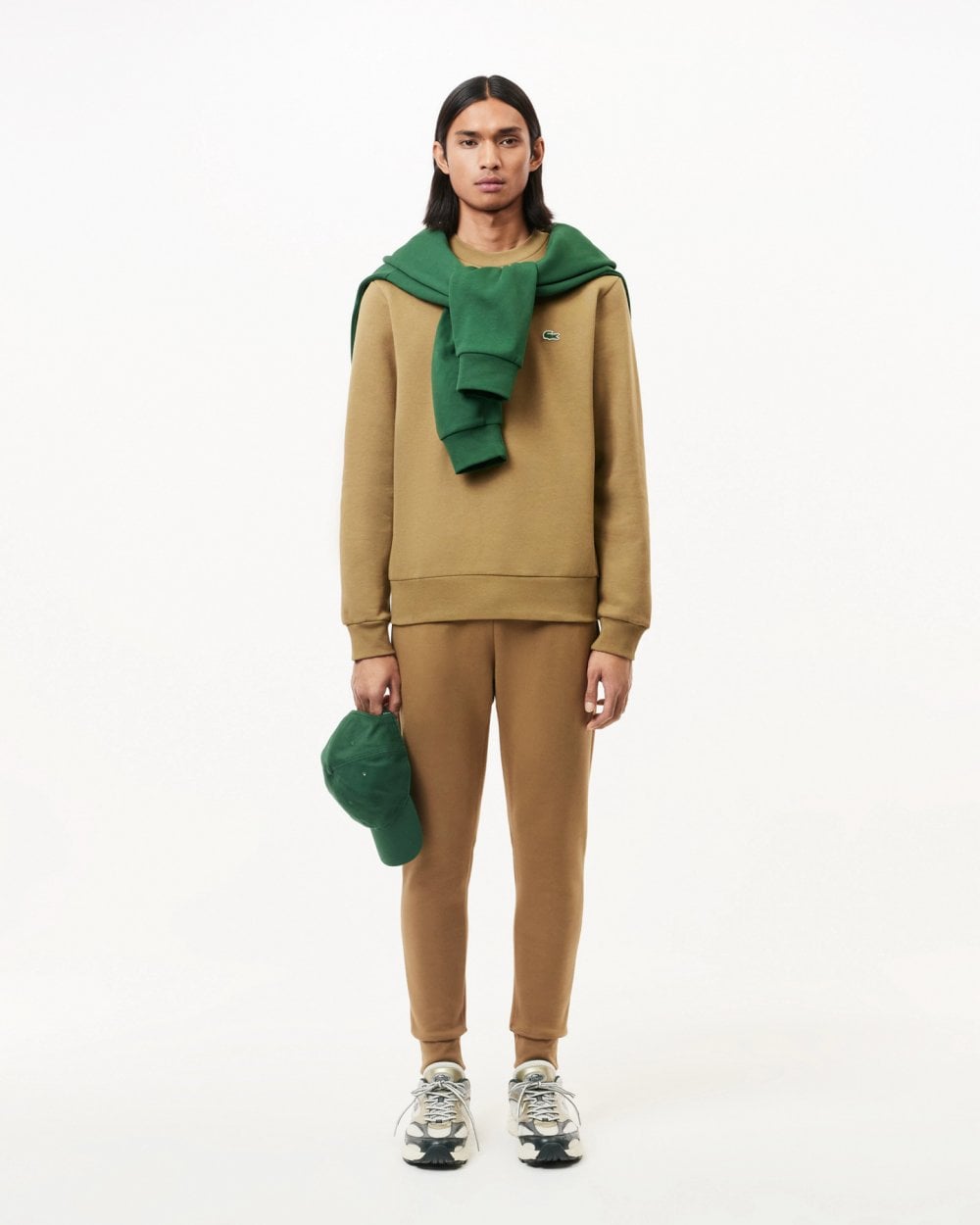Lacoste Mens Crew Neck Fleece Sweatshirt - Cookie SIX