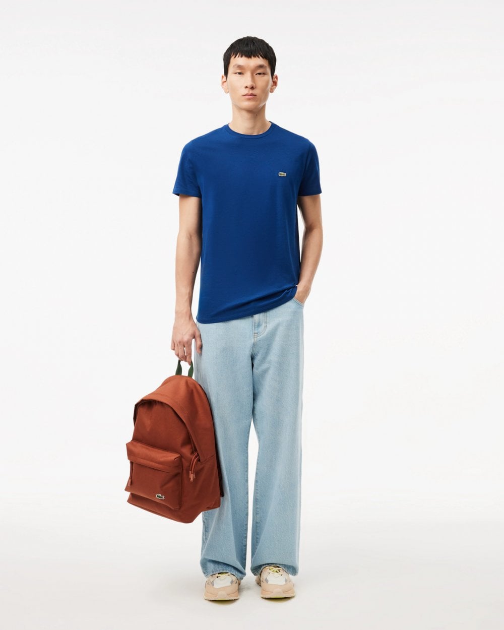 Lacoste Mens Crew Neck Pima Cotton Jersey T-Shirt - Blue HBM