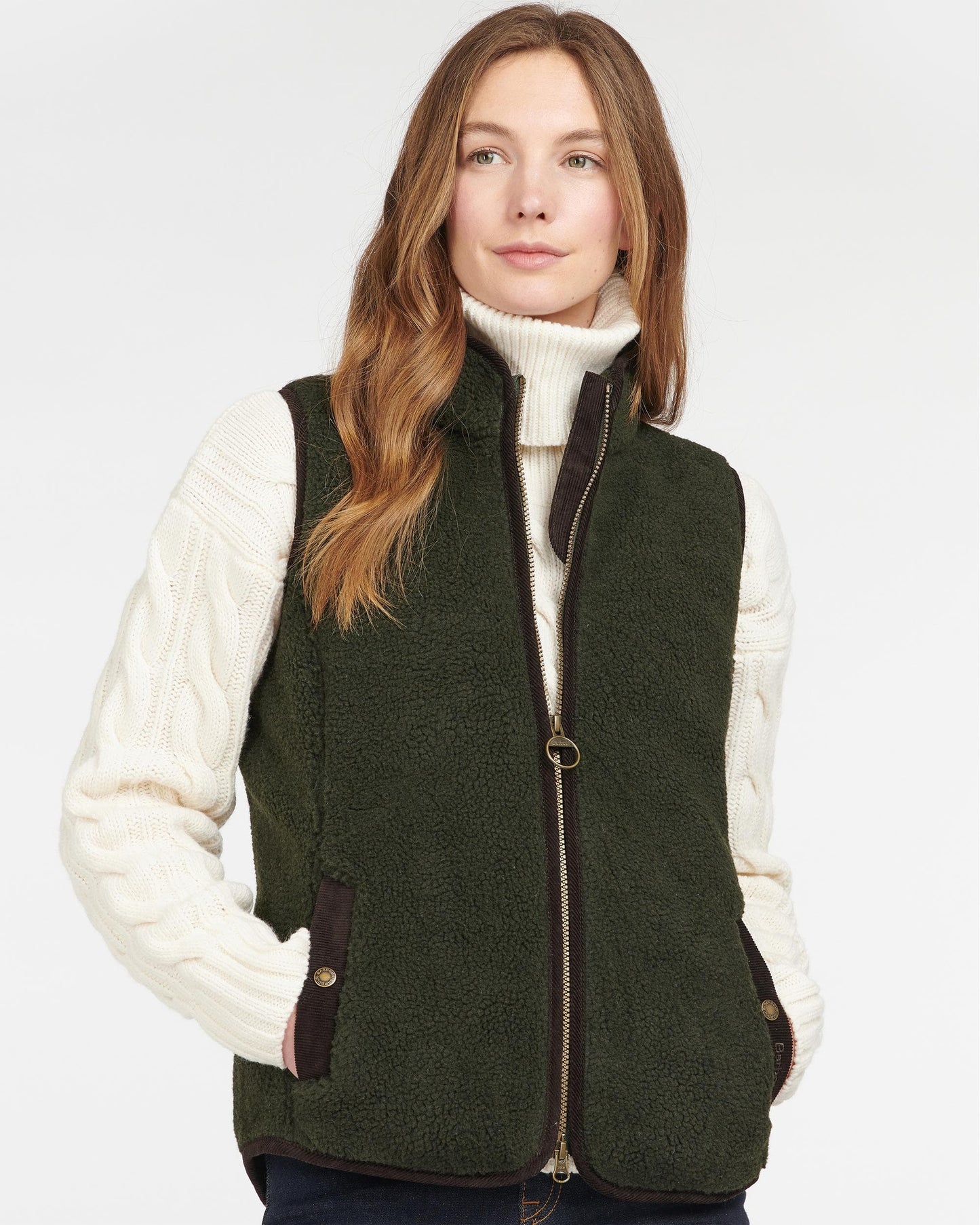 Barbour Burford Womens Fleece Gilet - Olive/Classic