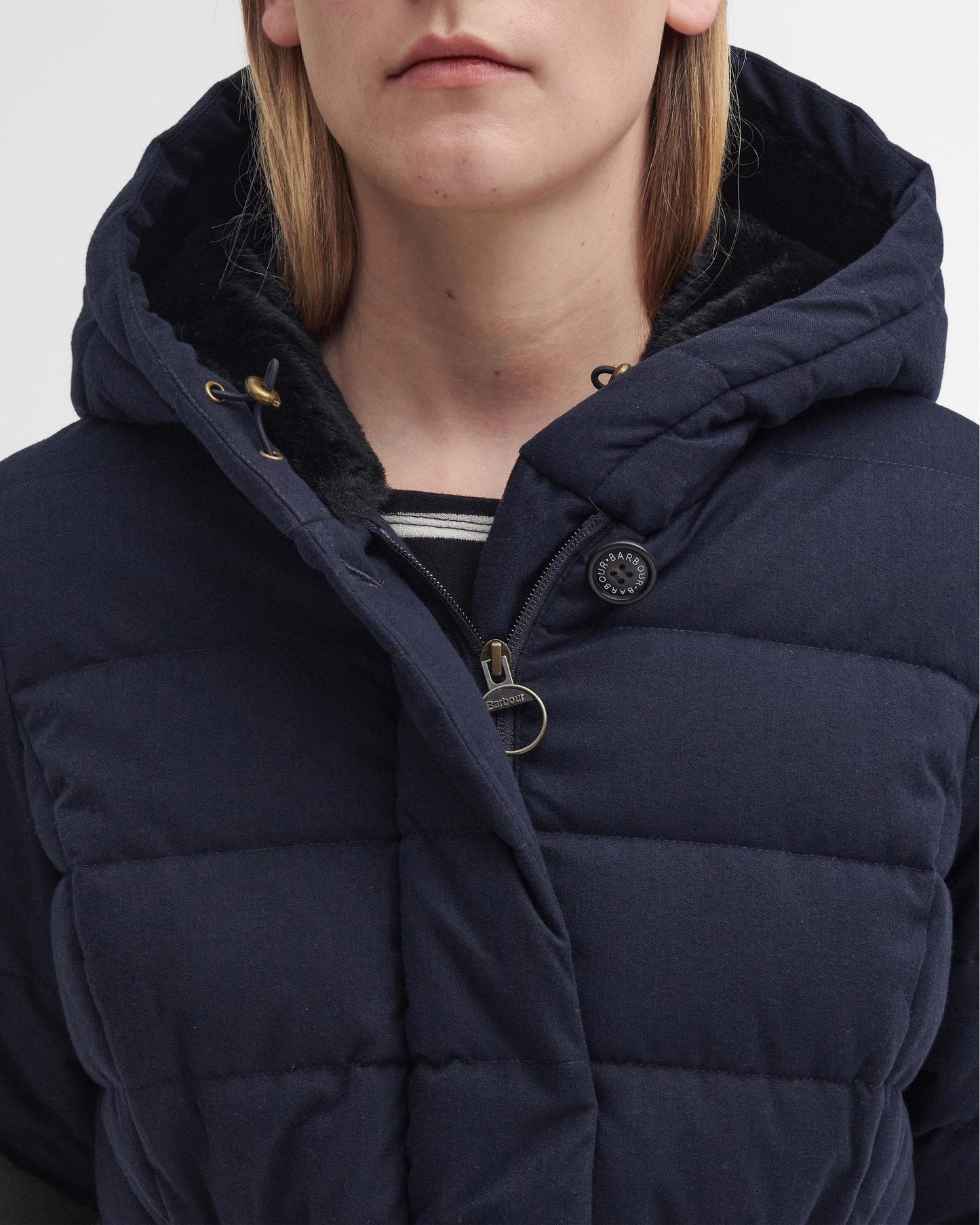 Barbour Clarence Womens Long Puffer Jacket - Dark Navy