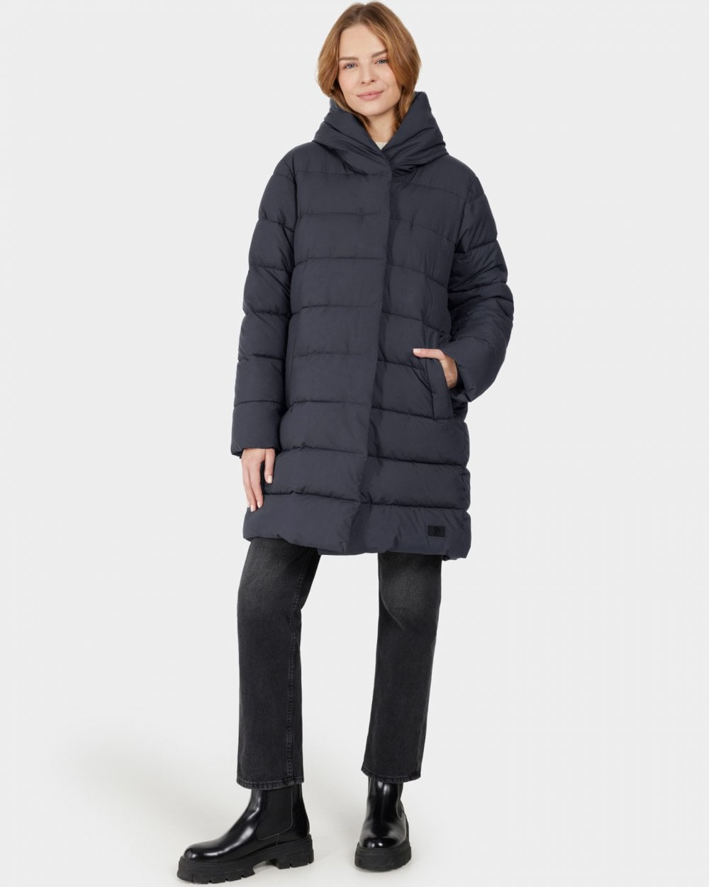 Didriksons Nella Womens Puffer Parka - Dark Night Blue 999