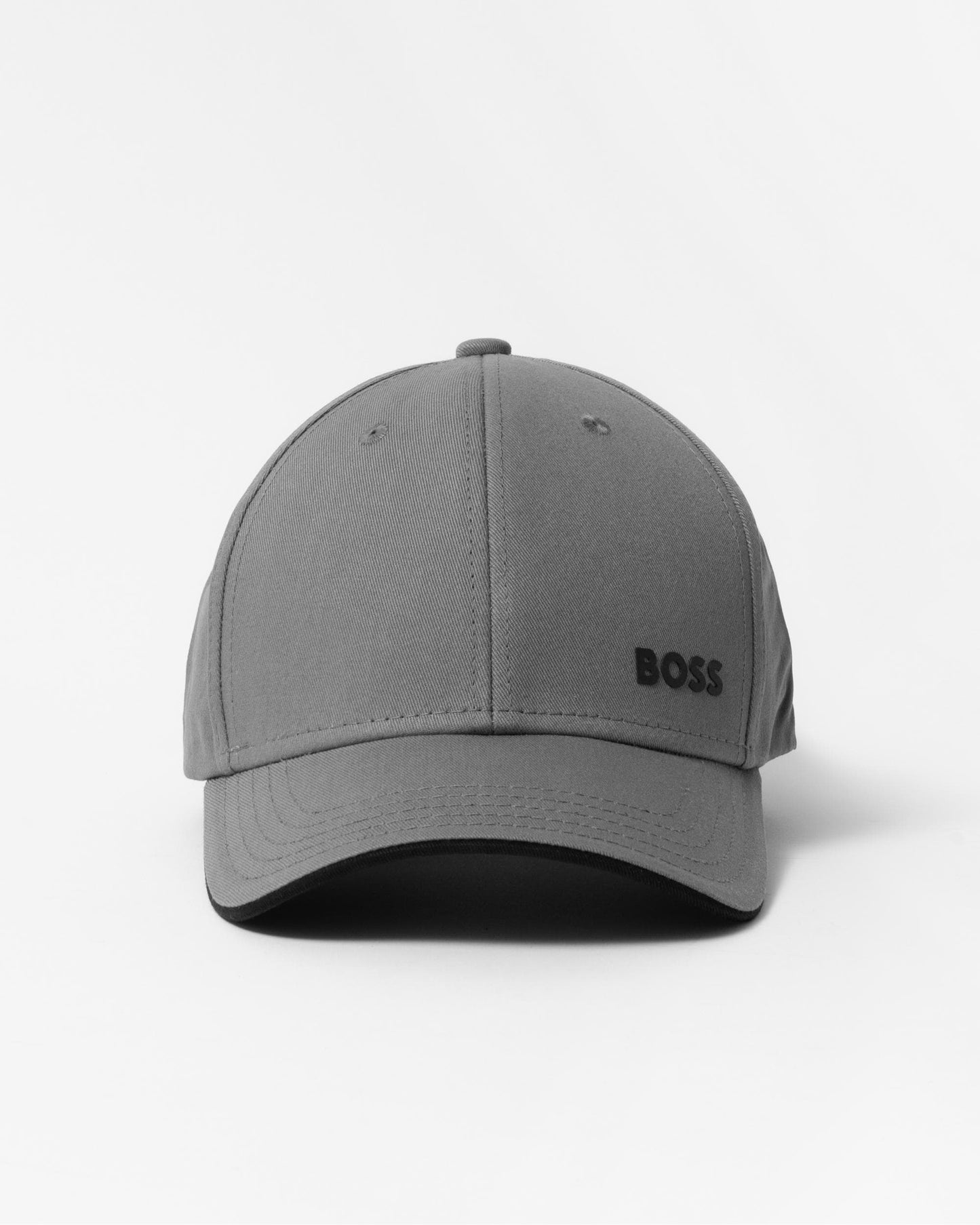 BOSS Green Bold Mens Logo-Print Cap In Cotton Twill - Grey 251