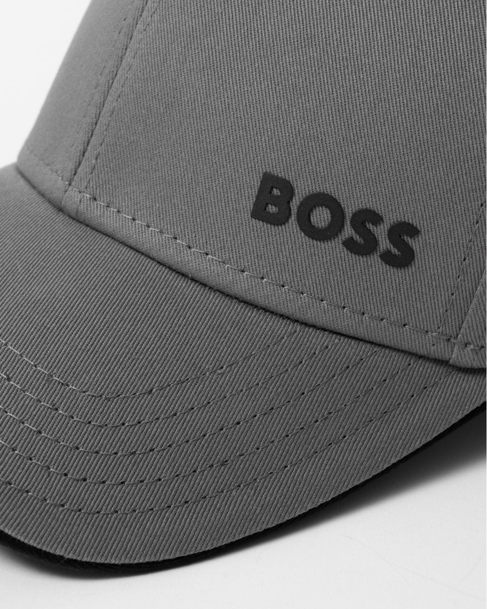 BOSS Green Bold Mens Logo-Print Cap In Cotton Twill - Grey 251