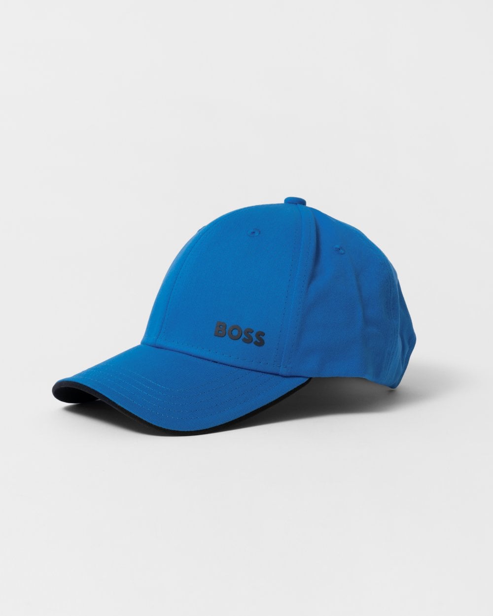 BOSS Green Bold Mens Logo-Print Cap In Cotton Twill - Open Blue 461