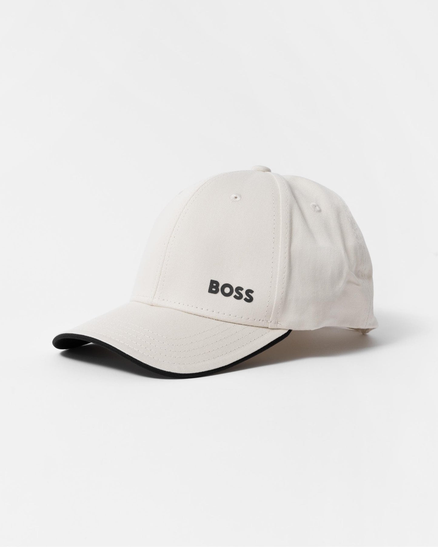 BOSS Green Bold Mens Logo-Print Cap In Cotton Twill - Open White 131