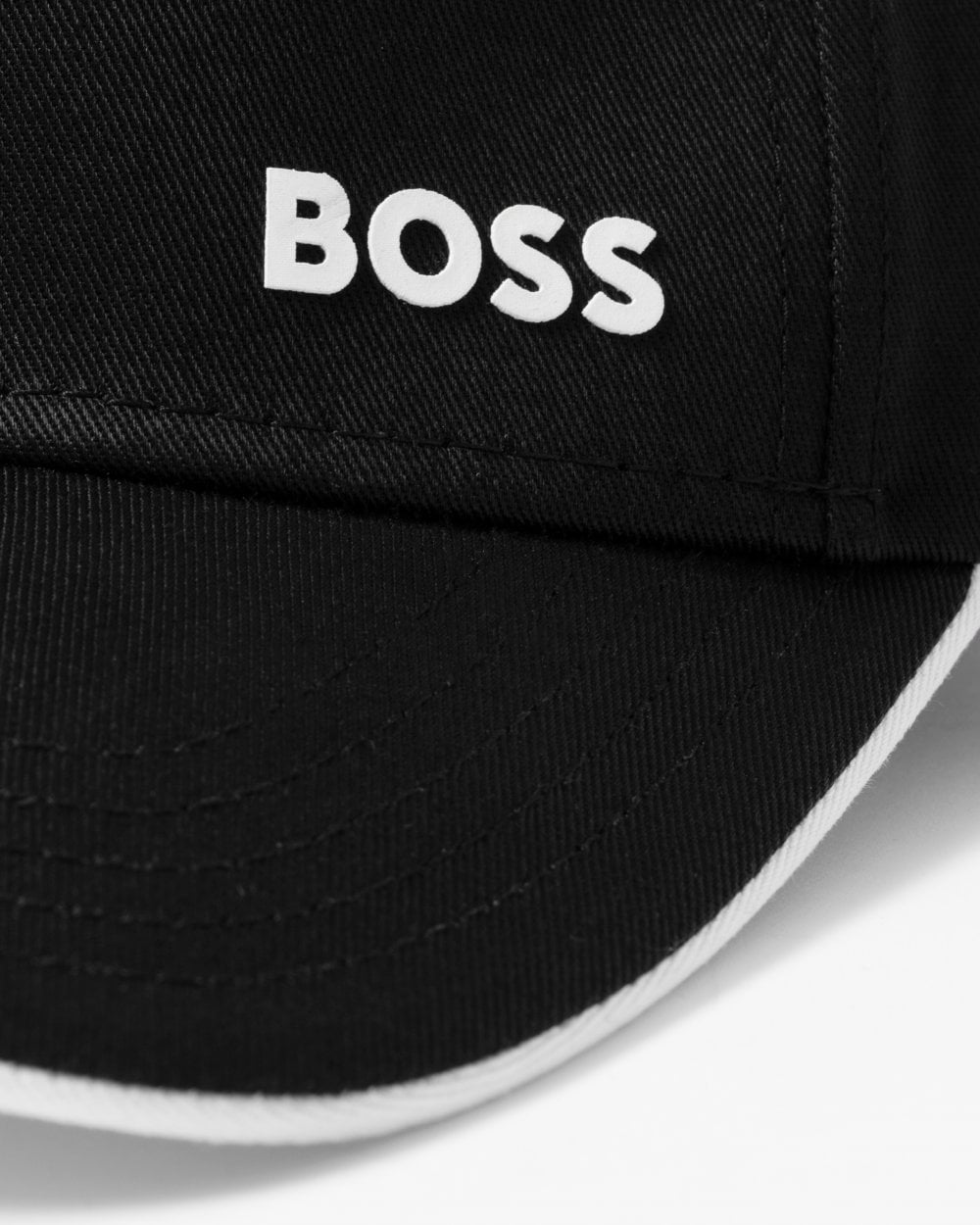 BOSS Green Bold Mens Logo-Print Cap In Cotton Twill - Black 002