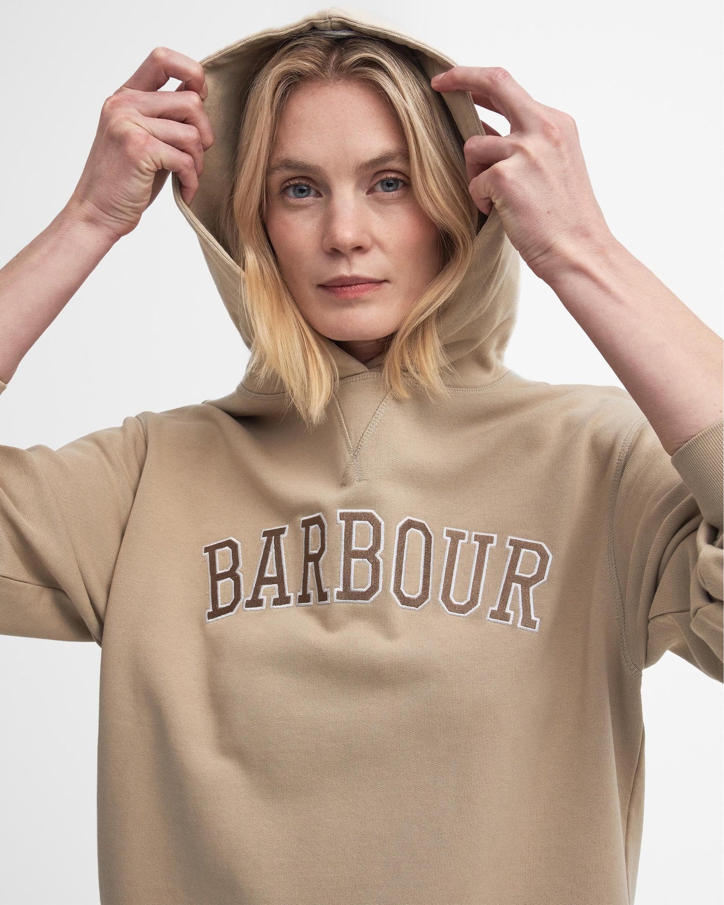 Barbour Northumberland Womens Hoodie - White Pepper