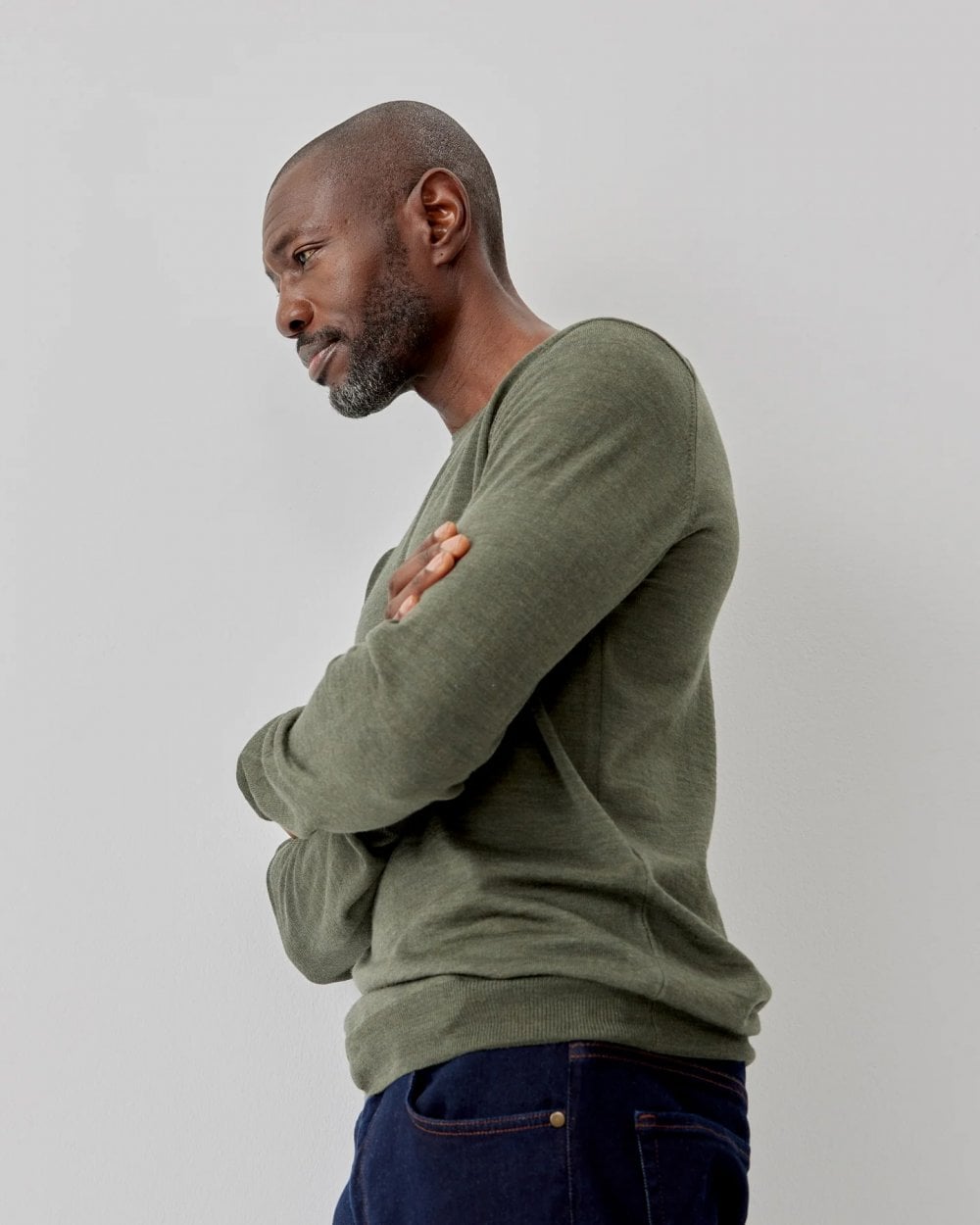 Oliver Sweeney Camber Mens Crew Neck Jumper - Khaki