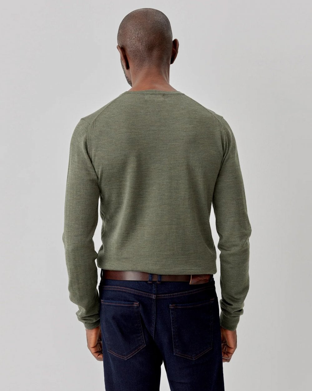 Oliver Sweeney Camber Mens Crew Neck Jumper - Khaki