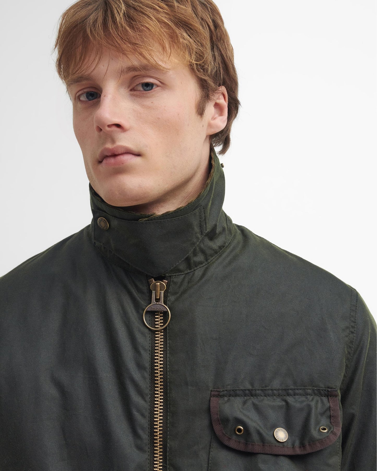 Barbour Angler Mens Wax Jacket - Fern