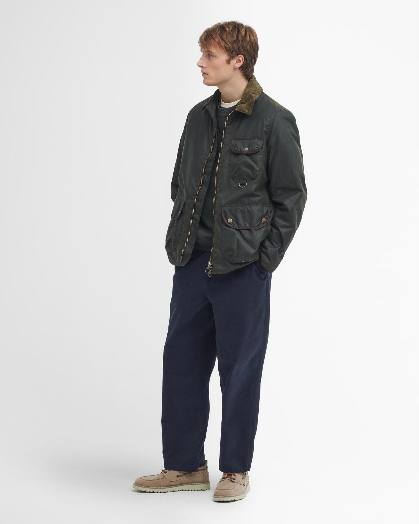 Barbour Angler Mens Wax Jacket - Fern