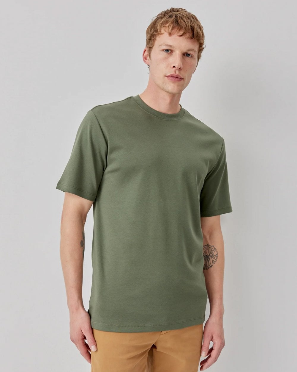 Oliver Sweeney Palmela Mens Crew Neck T-Shirt - Khaki