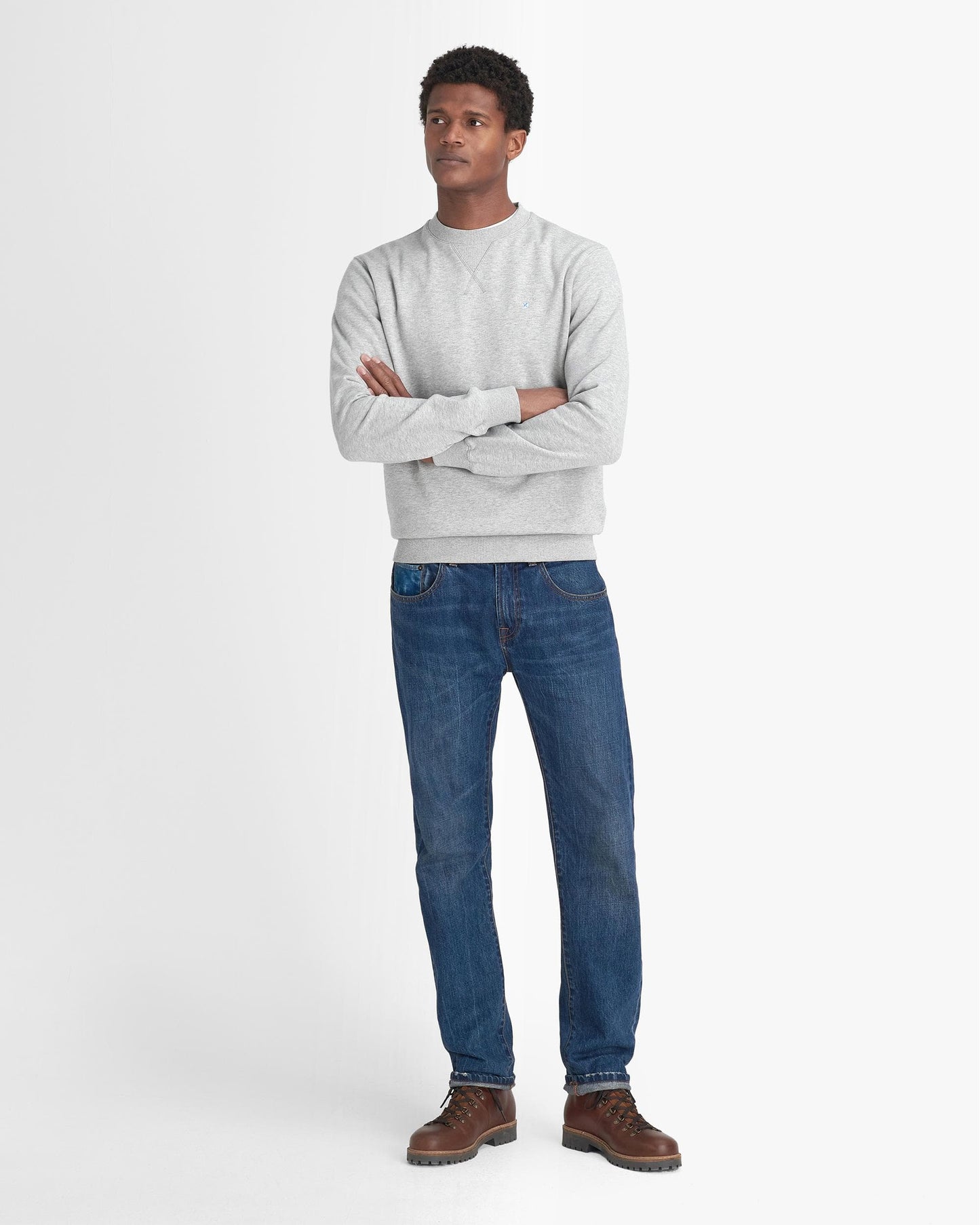 Barbour Beckhill Mens Crew Neck Sweatshirt - Grey Marl