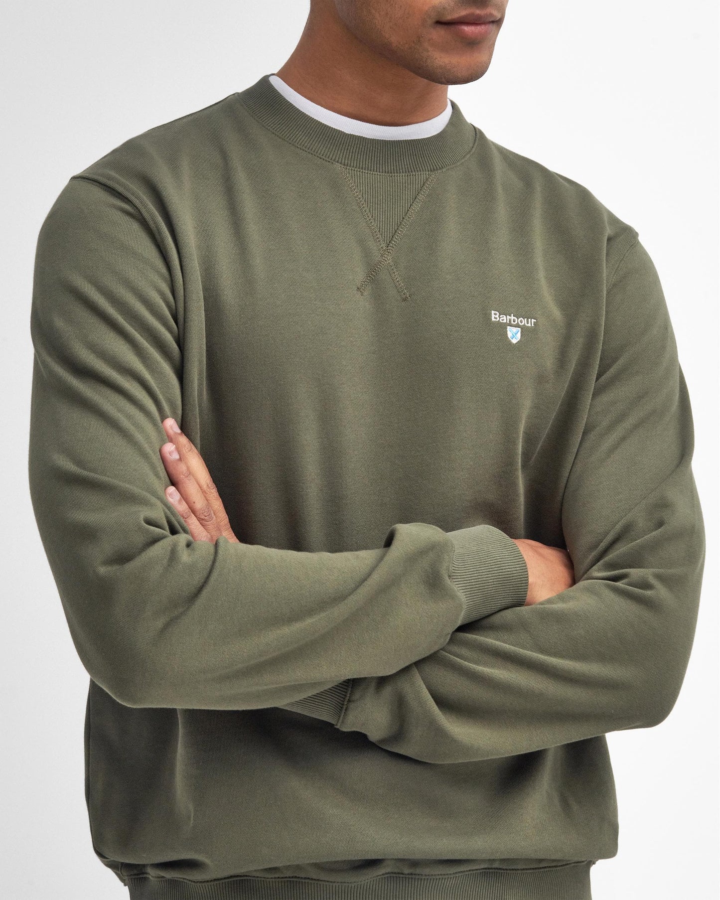 Barbour Beckhill Mens Crew Neck Sweatshirt - Mid Olive