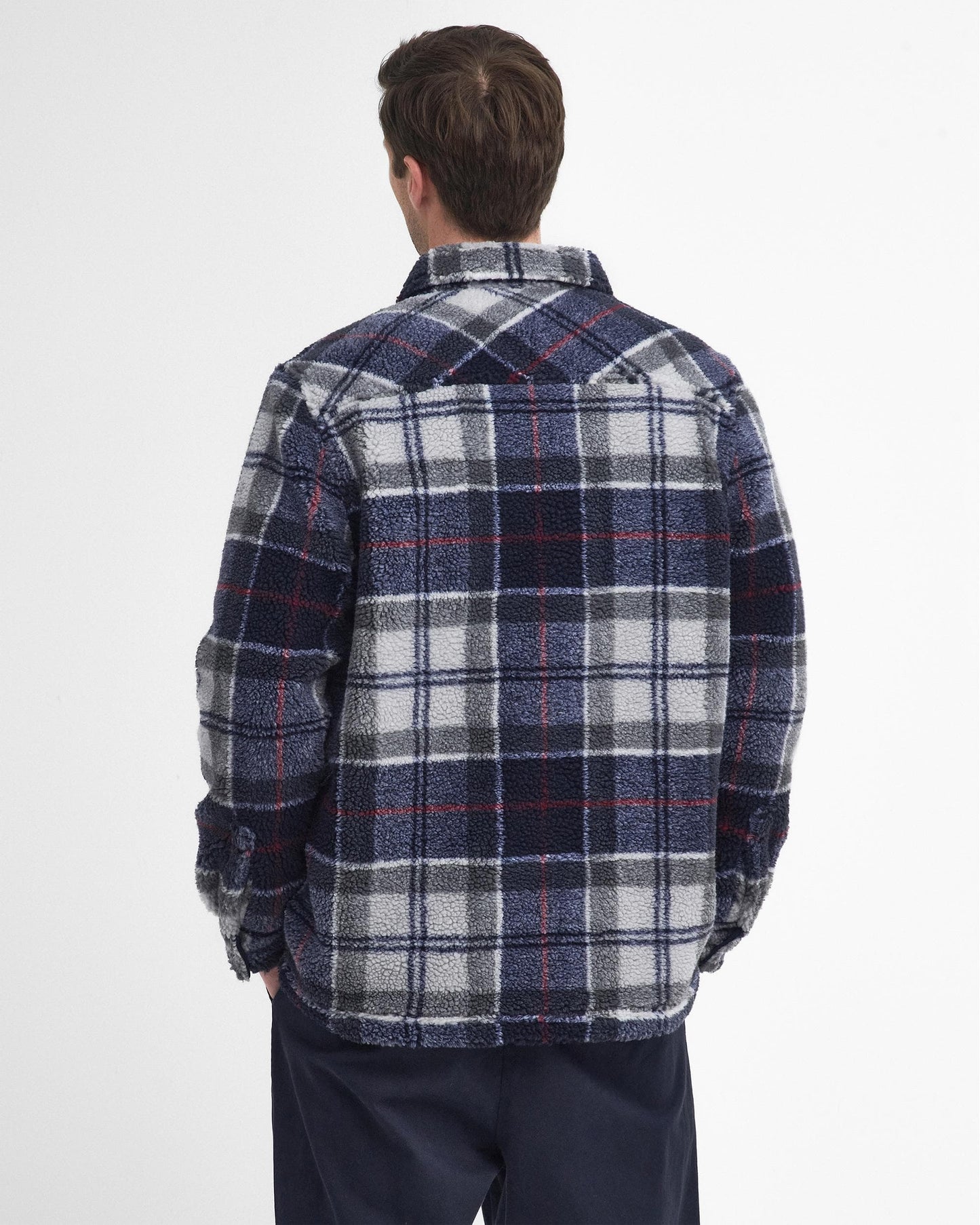 Barbour Bryson Mens Fleece Overshirt - Blue Granite Tartan