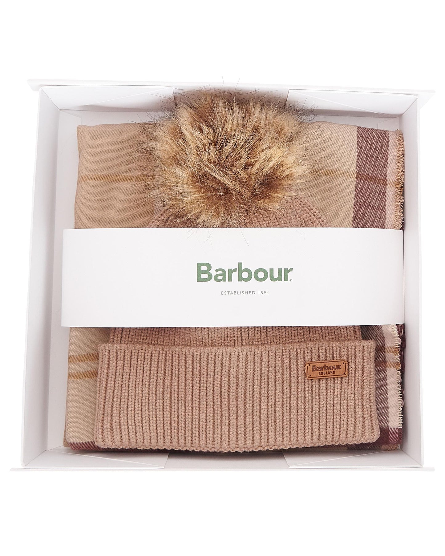 Barbour Dover Beanie & Hailes Scarf Gift Set