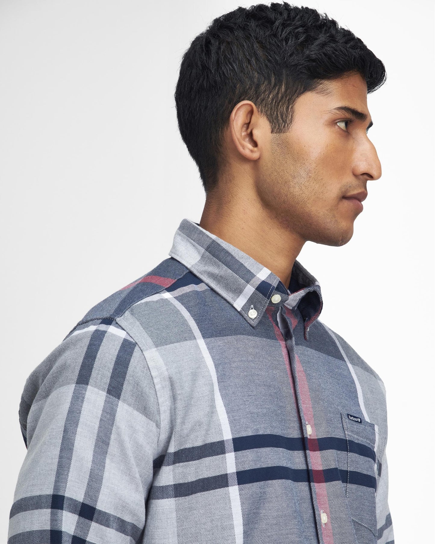 Barbour Dunoon Tailored Mens Shirt - Blue Granite