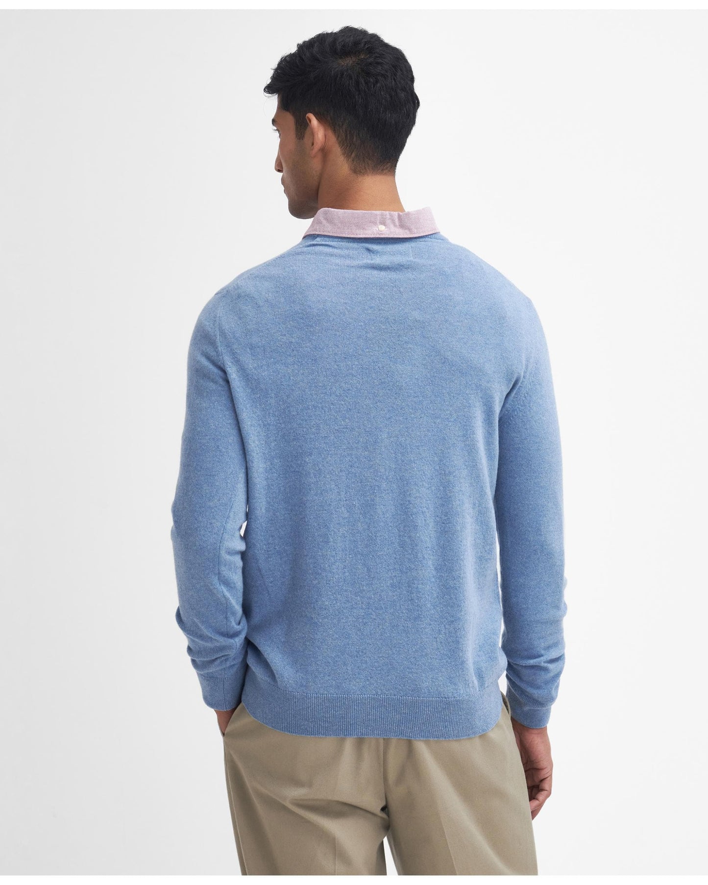 Barbour Essential Crew Neck Mens Jumper - Cool Blue
