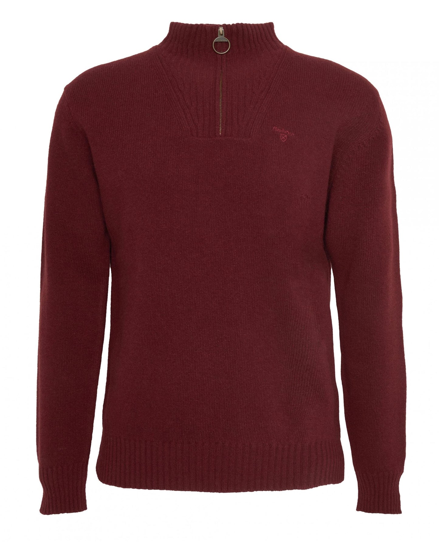 Barbour Essential Lambswool Mens Half-Zip Jumper - Ruby