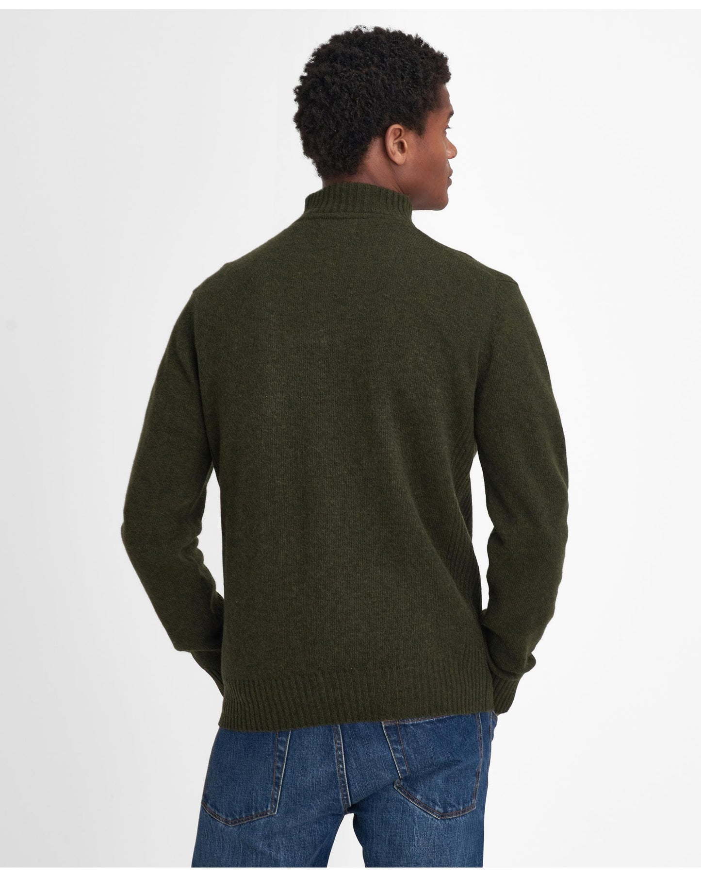 Barbour Essential Lambswool Mens Half-Zip Jumper - Seaweed