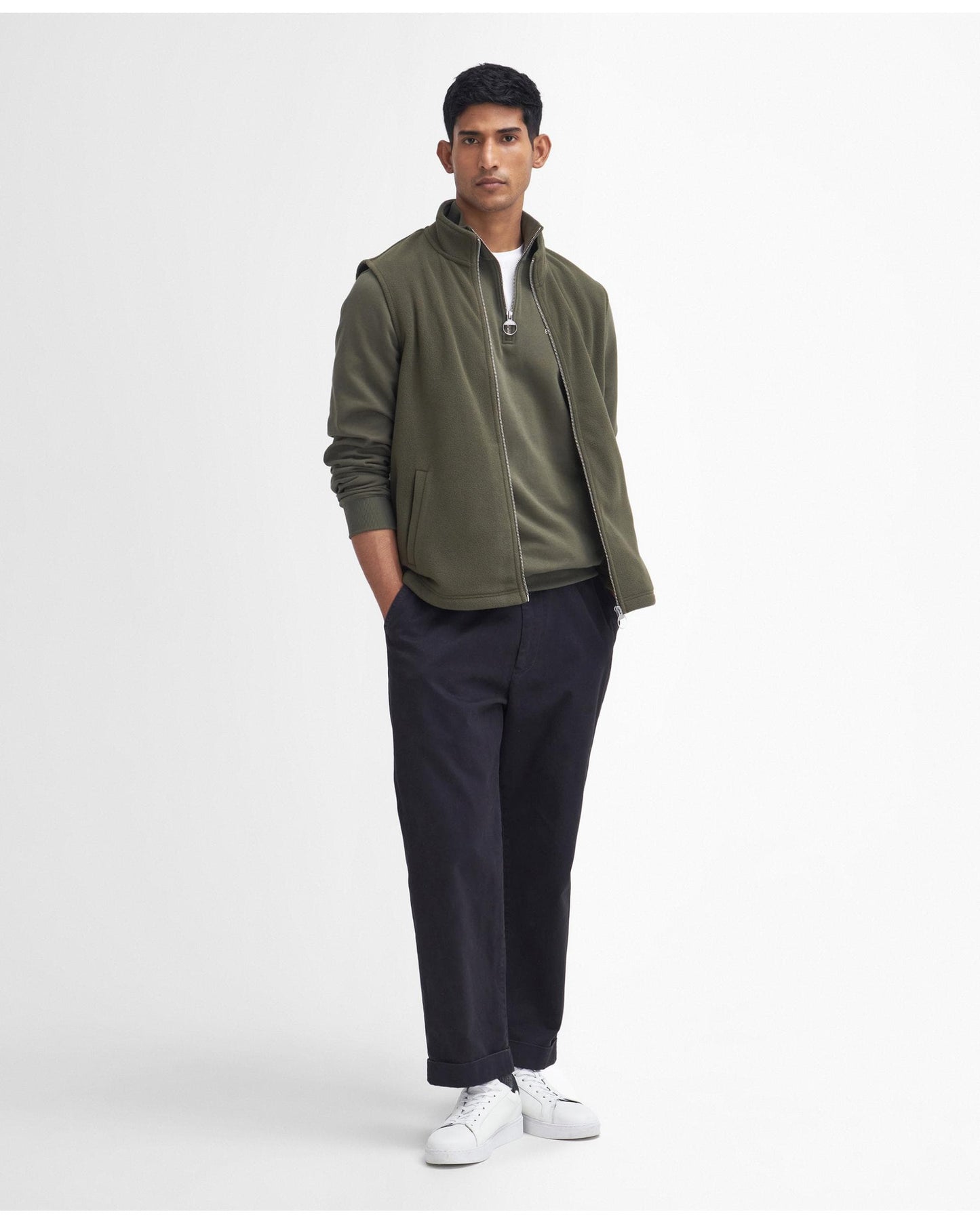 Barbour Essentials Mens Fleece Gilet - Mid Olive