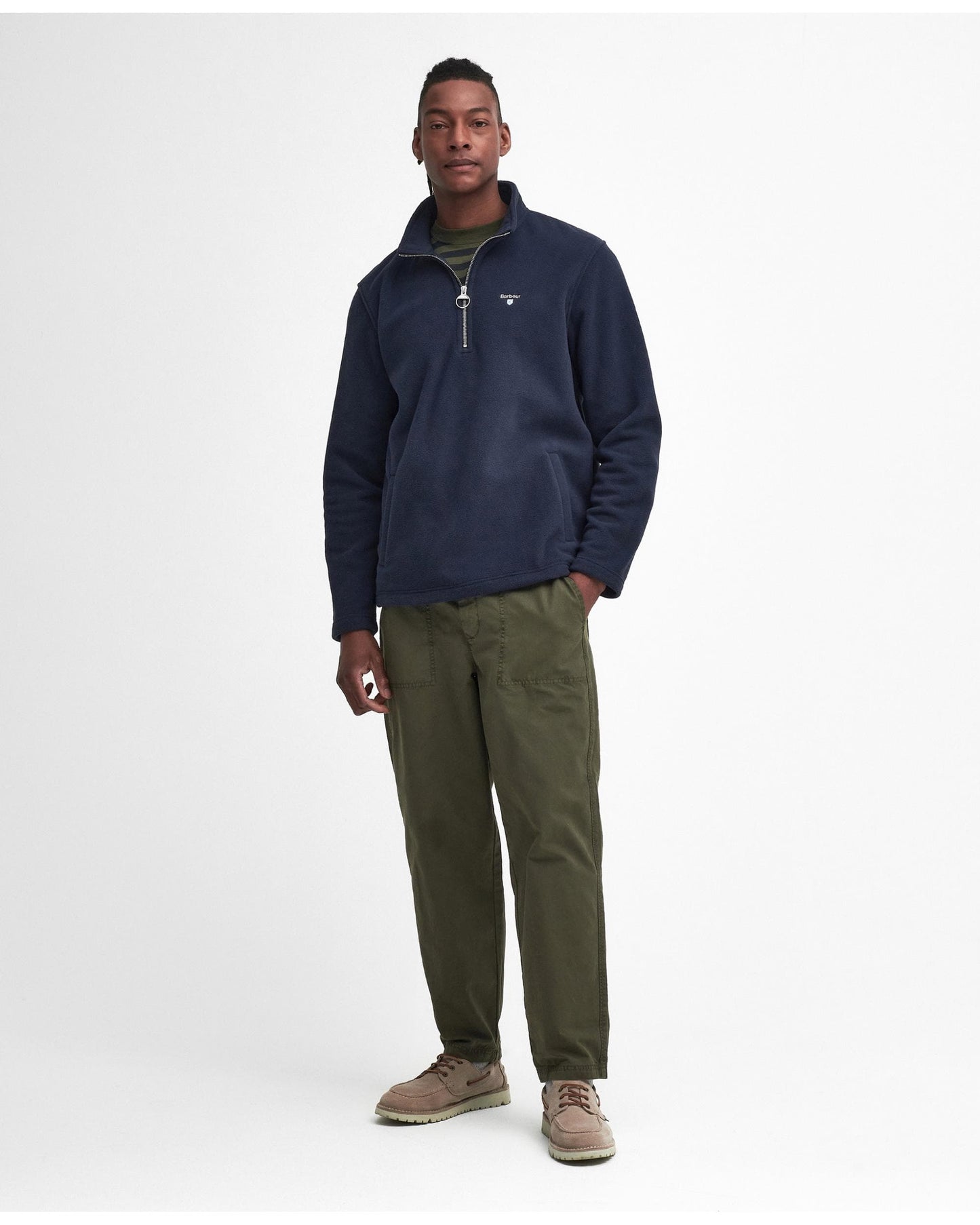 Barbour Essentials Mens Half Zip Fleece - Navy