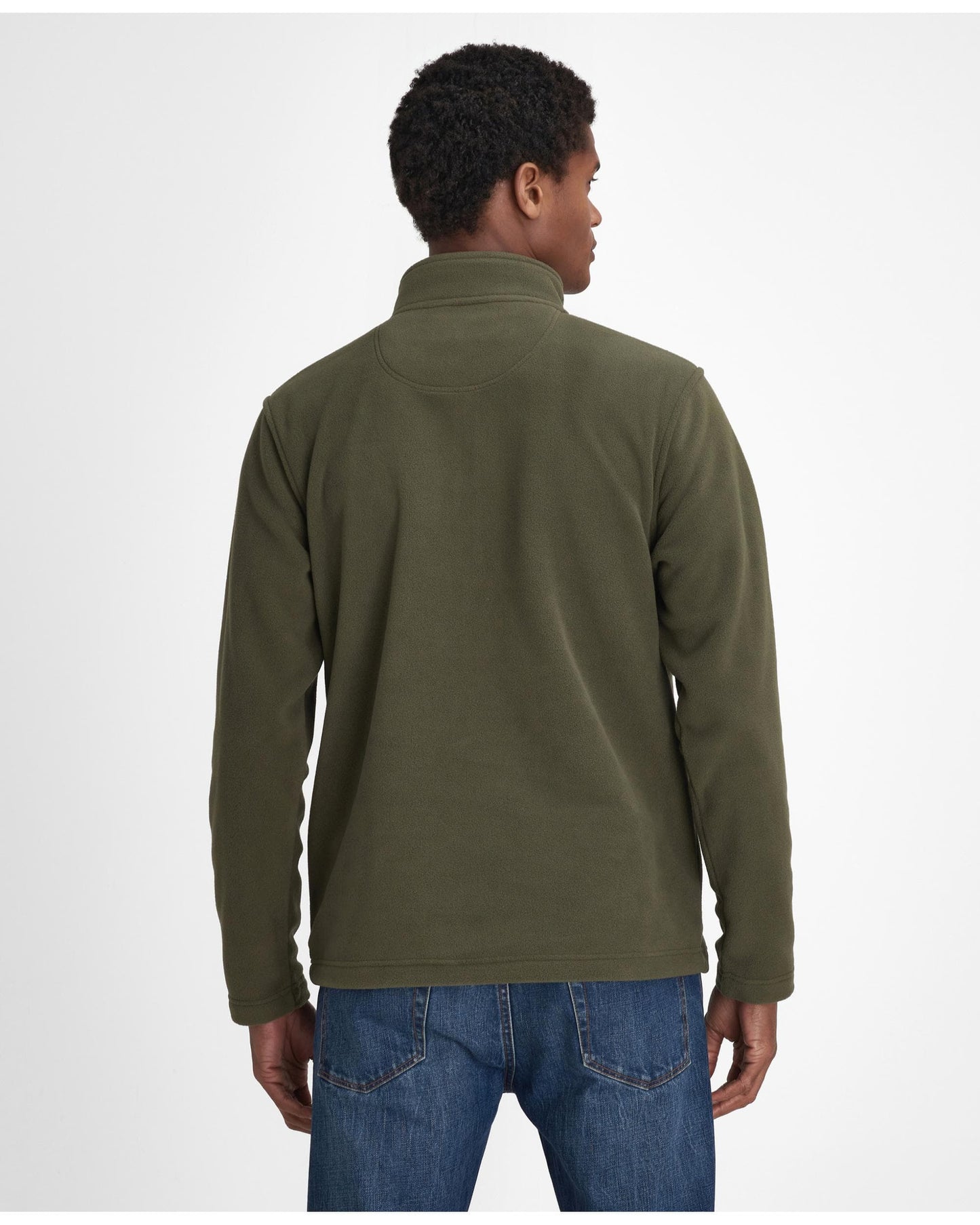 Barbour Essentials Mens Half Zip Fleece - Mid Olive