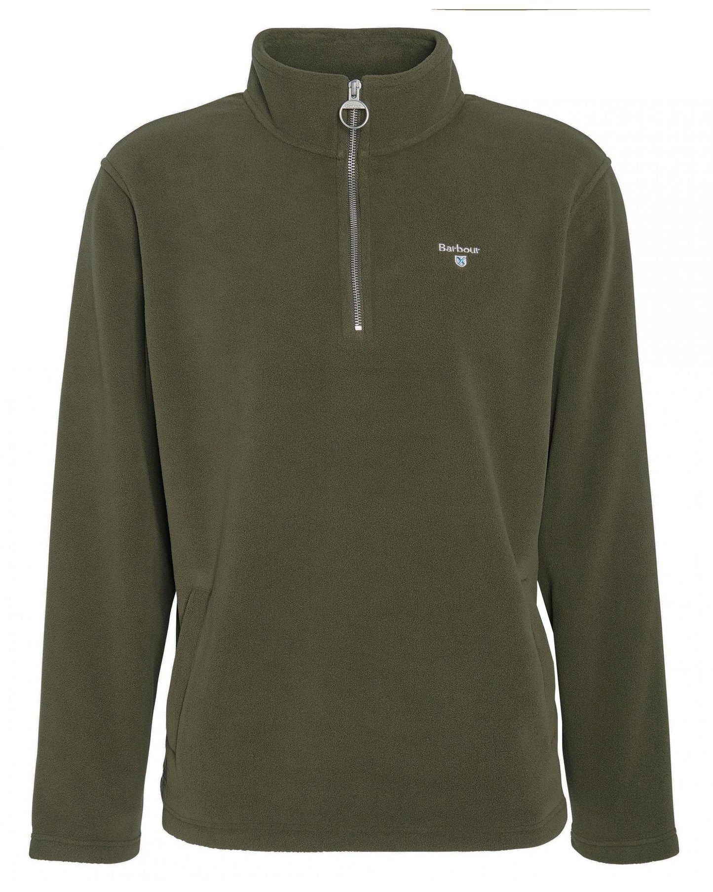 Barbour Essentials Mens Half Zip Fleece - Mid Olive