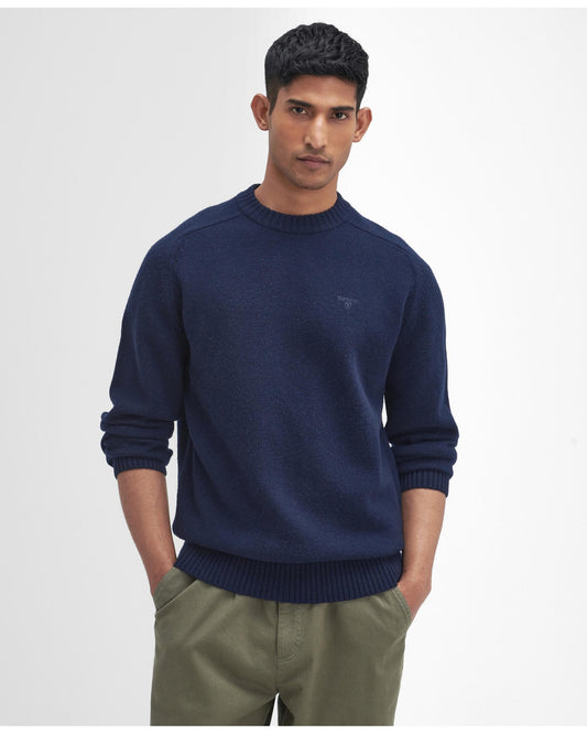 Barbour Grangetown Mens Crew Neck Knitted Sweater - Navy