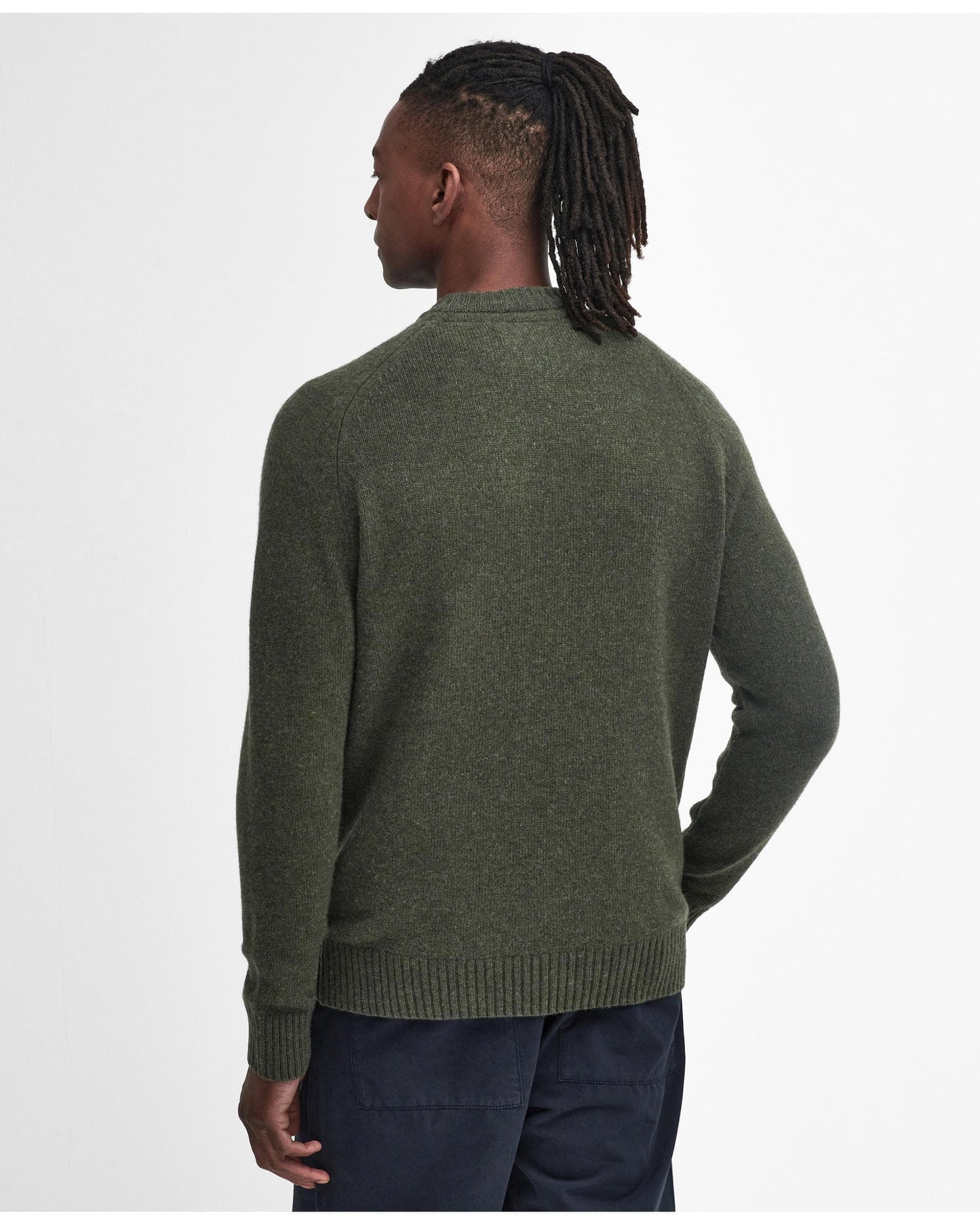 Barbour Grangetown Mens Crew Neck Knitted Sweater - Mid Olive