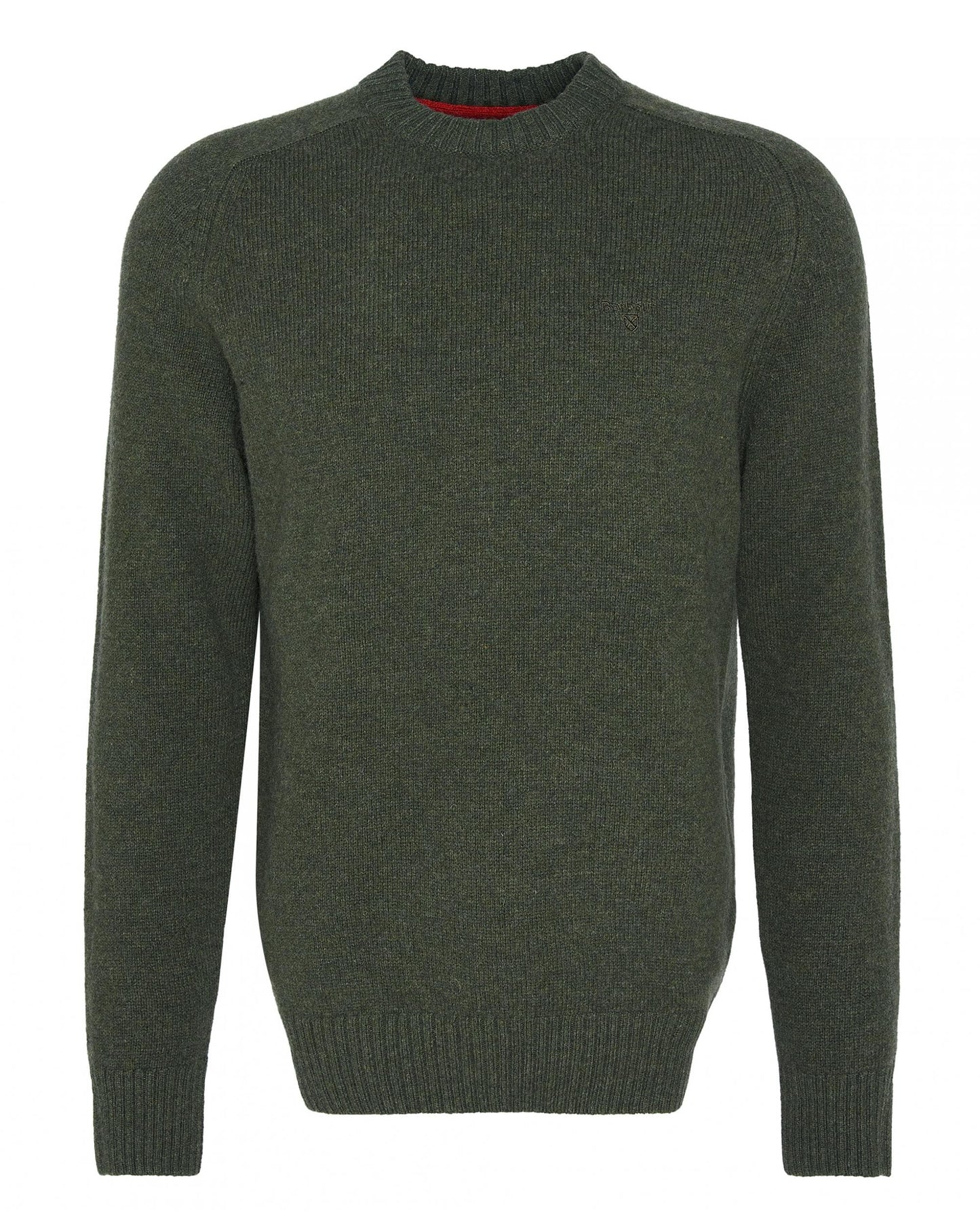 Barbour Grangetown Mens Crew Neck Knitted Sweater - Mid Olive