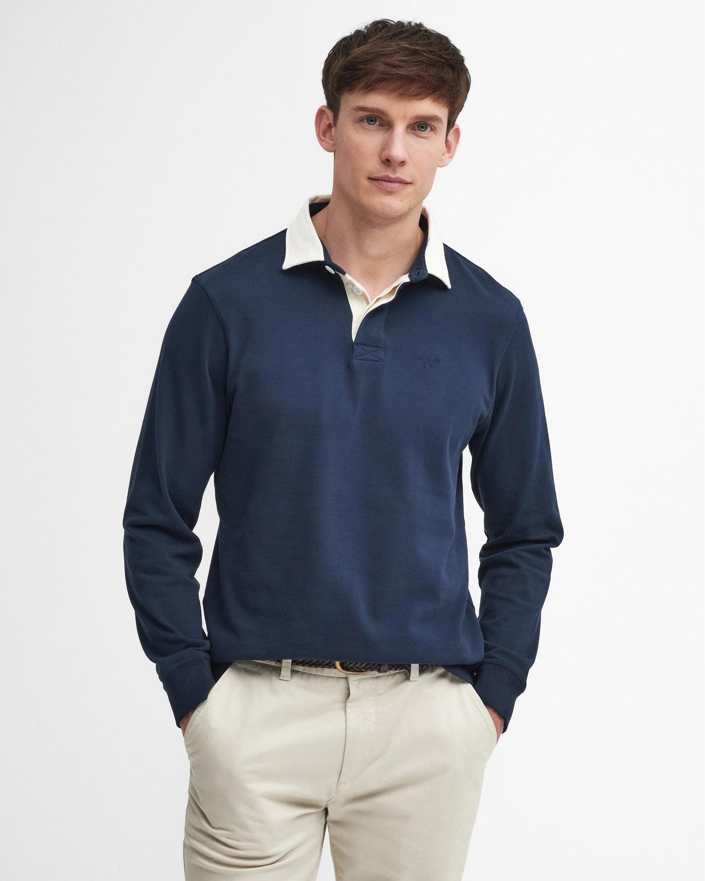 Barbour Howtown Mens Long Sleeve Rugby Shirt - Navy