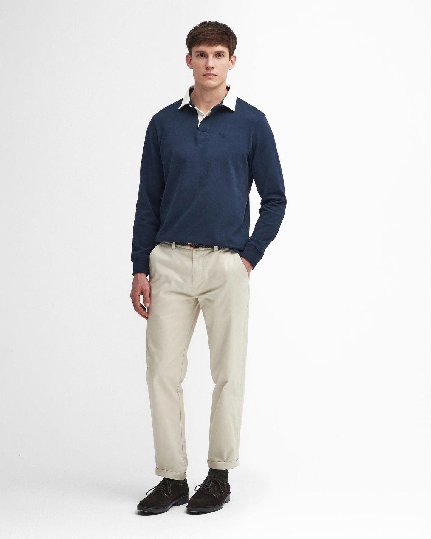 Barbour Howtown Mens Long Sleeve Rugby Shirt - Navy