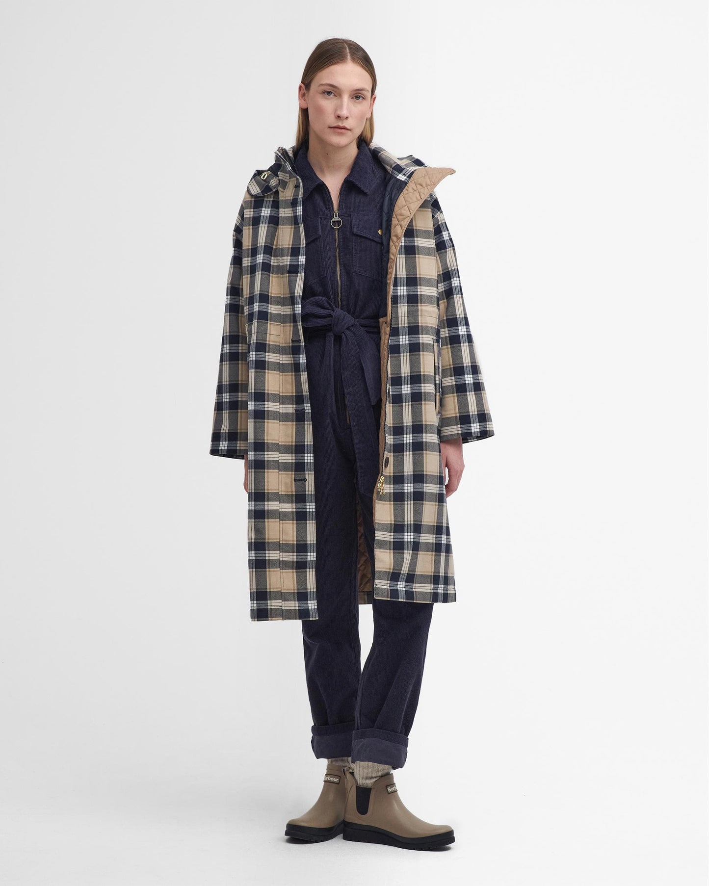 Barbour Iris Womens Long Tartan Waterproof Jacket