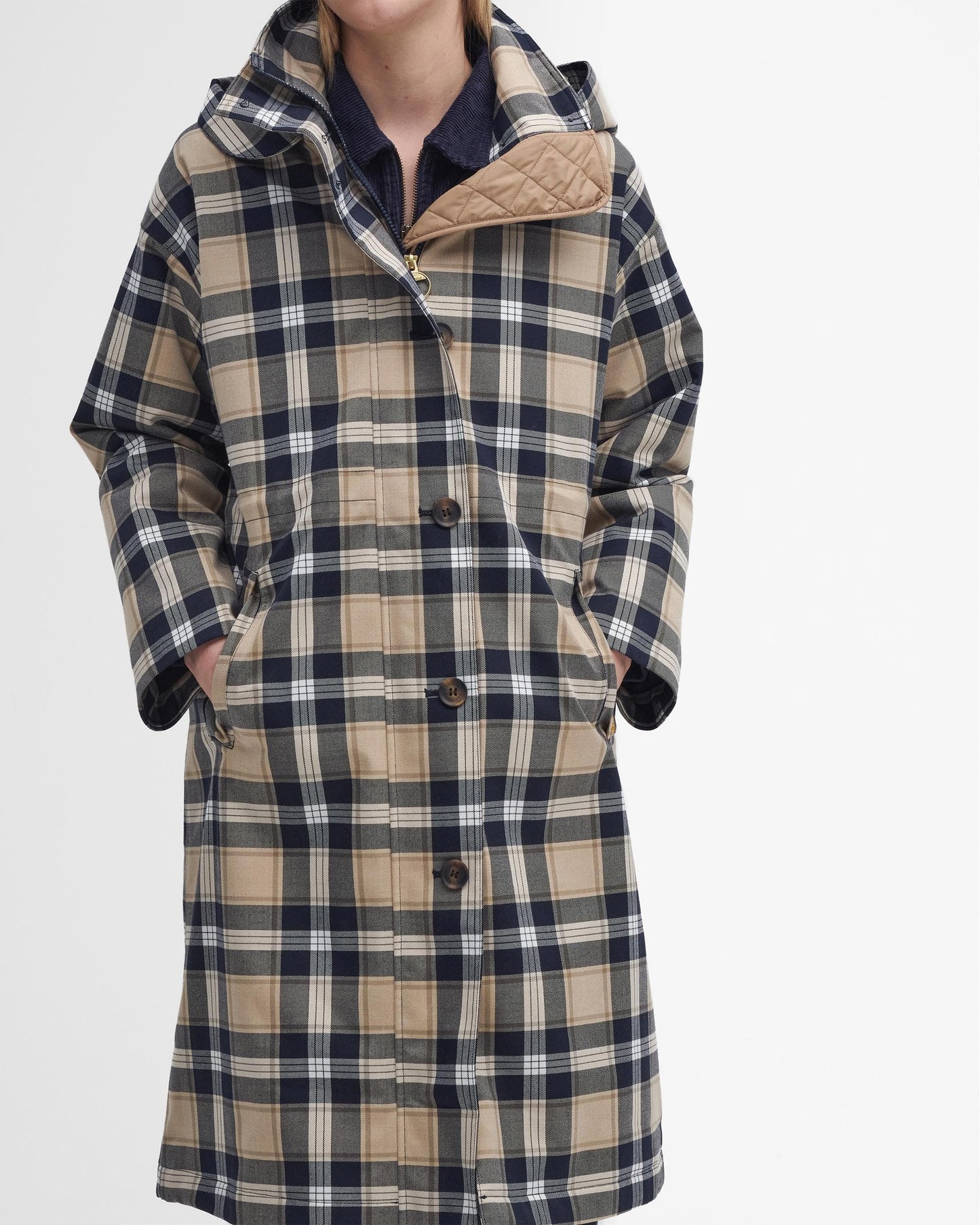 Barbour Iris Womens Long Tartan Waterproof Jacket