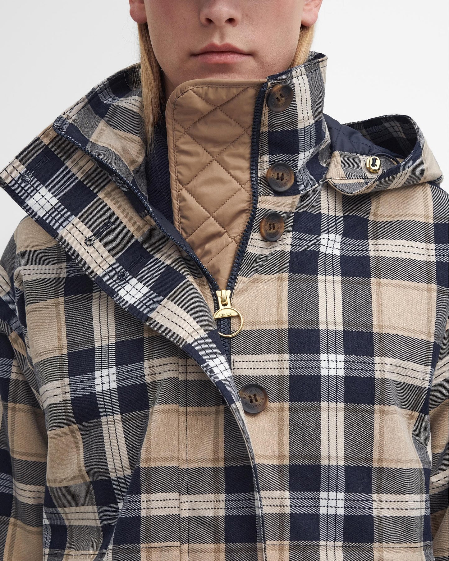 Barbour Iris Womens Long Tartan Waterproof Jacket