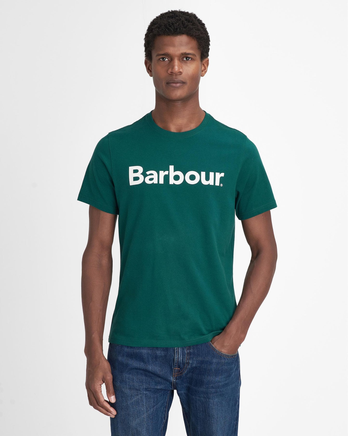 Barbour Logo Mens T-Shirt - Evergreen