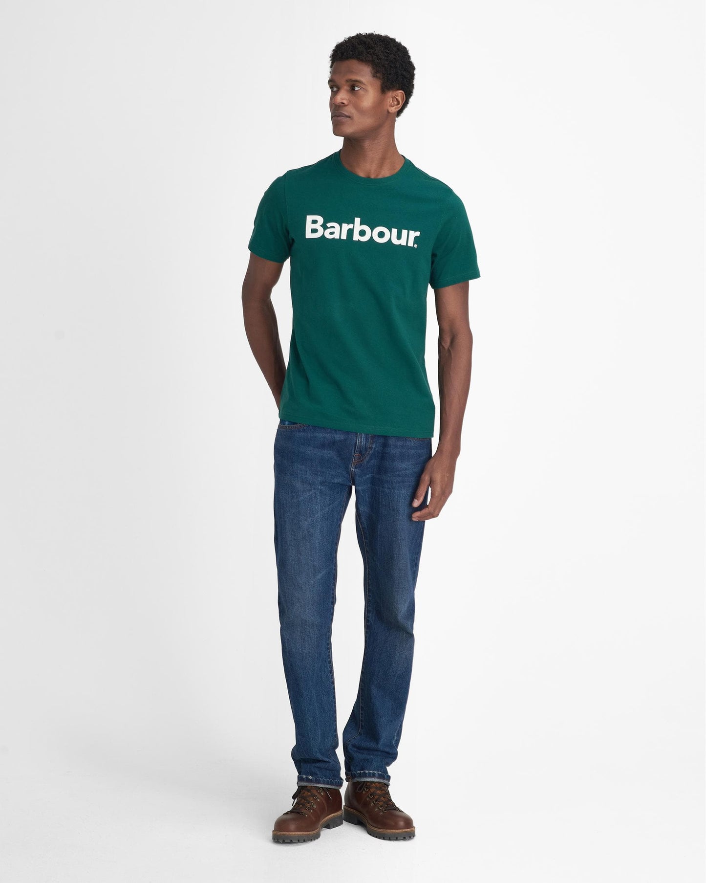 Barbour Logo Mens T-Shirt - Evergreen