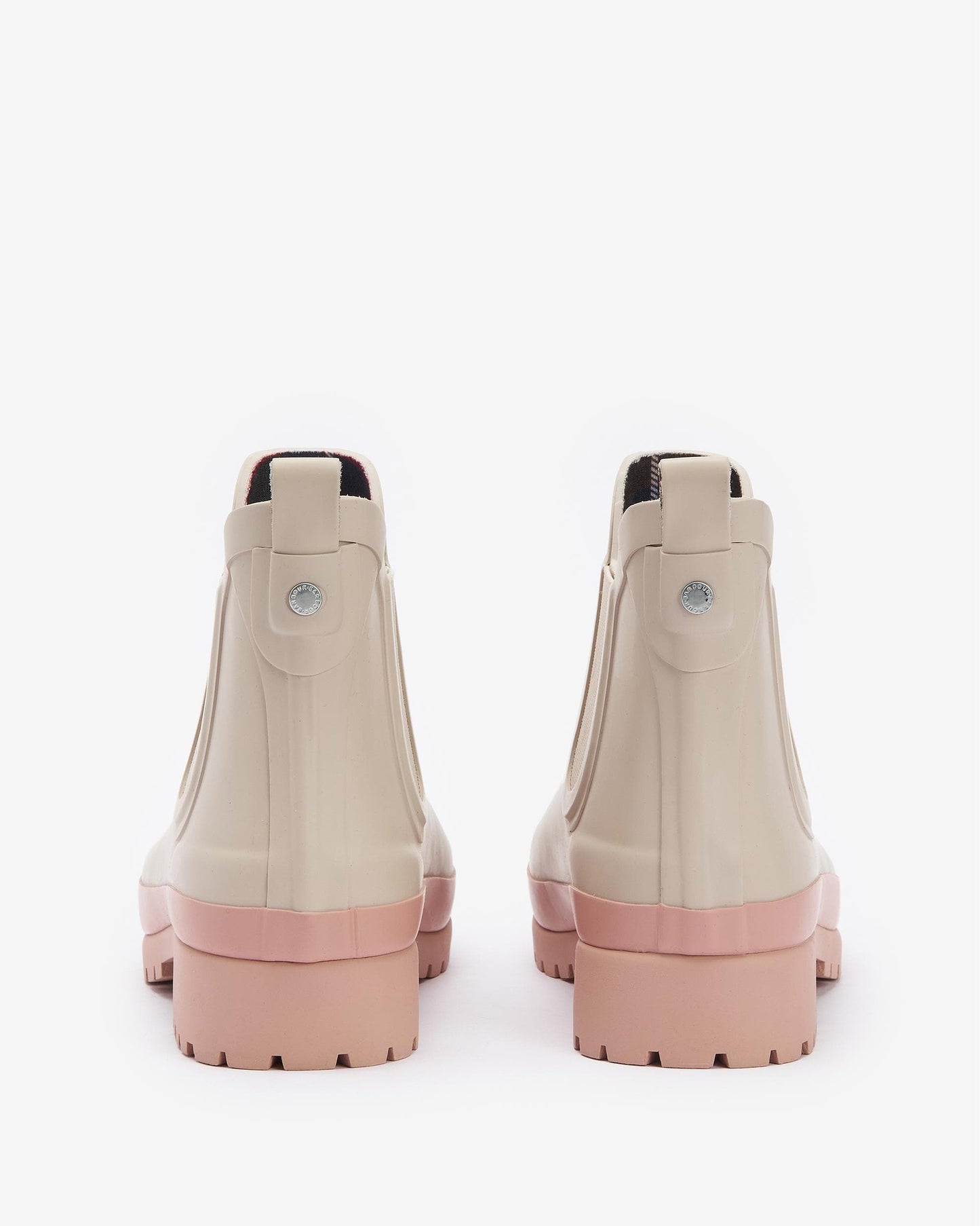 Barbour Mallow Womens Chelsea Wellies - White Pepper/Pink Rust