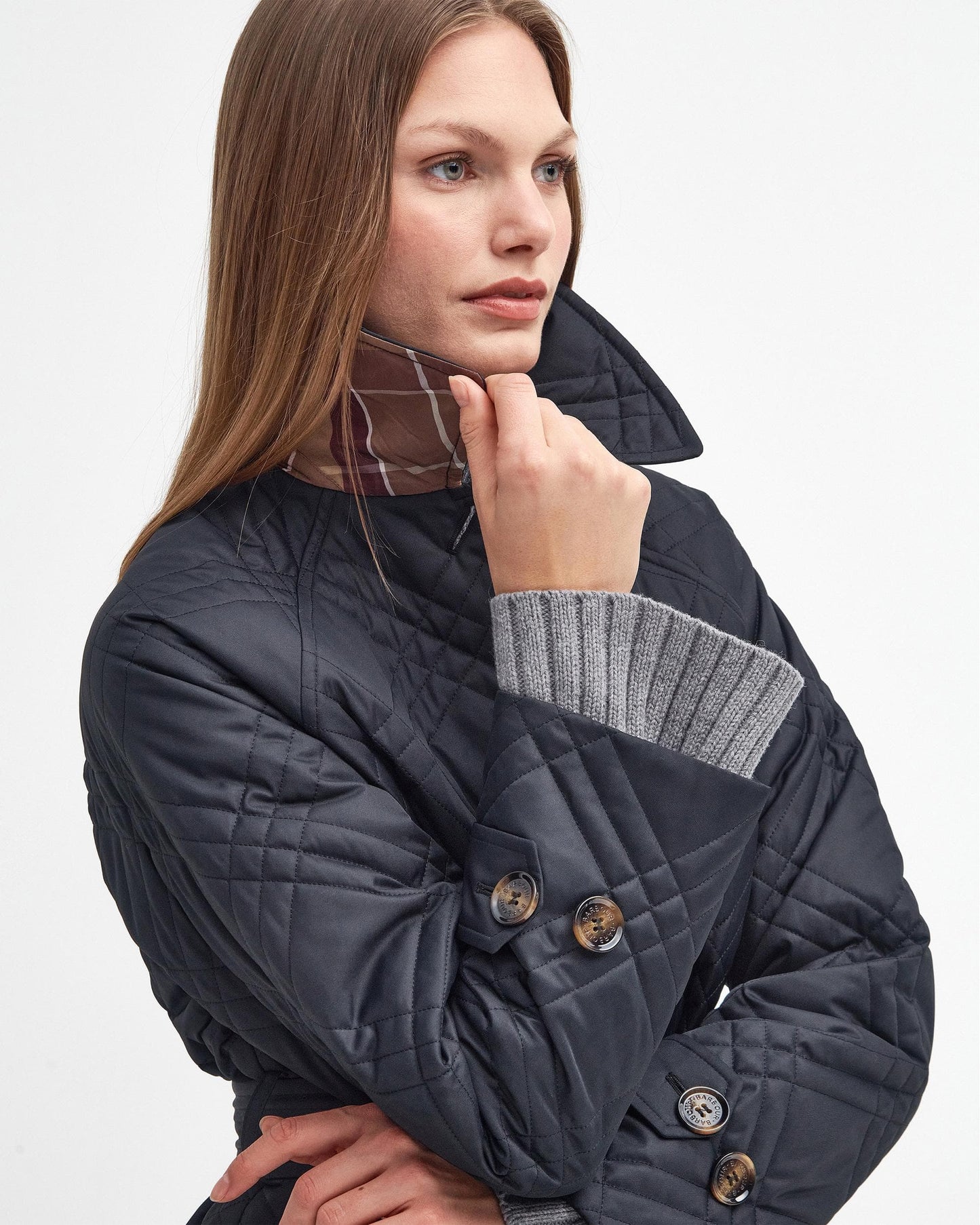 Barbour Mariah Womens Long Quilted Trench Coat