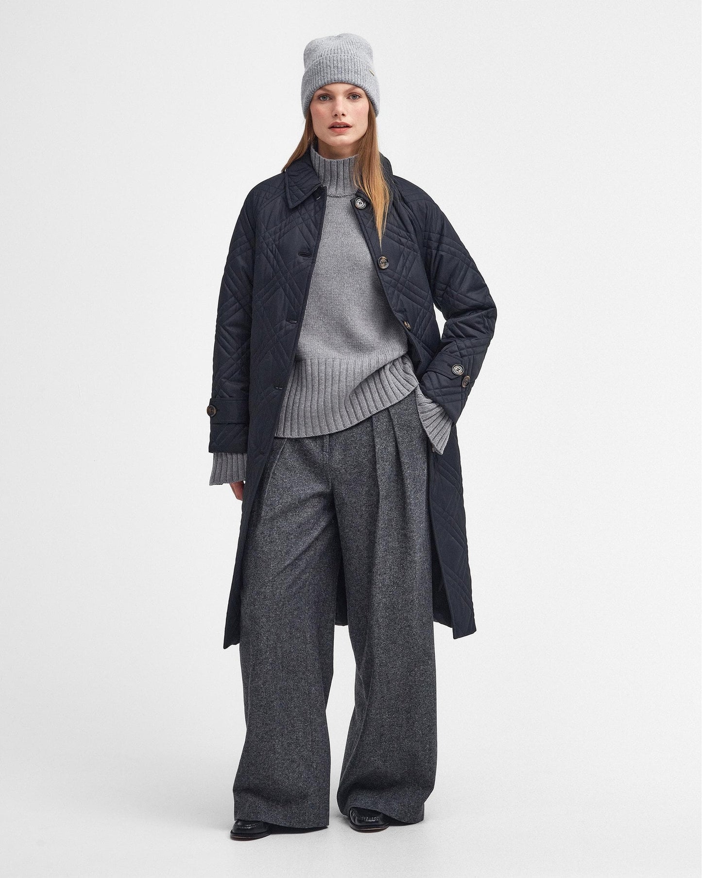 Barbour Mariah Womens Long Quilted Trench Coat