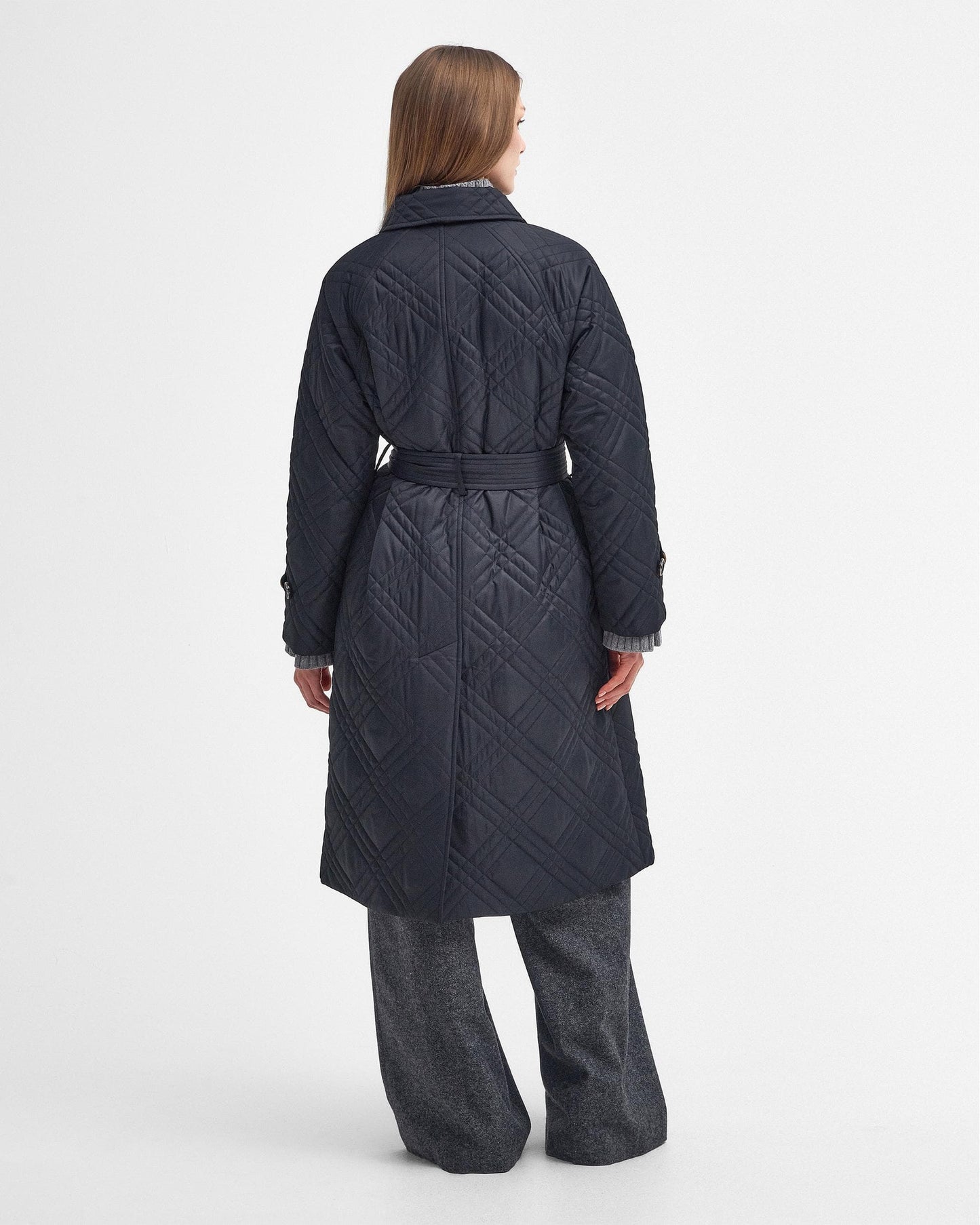Barbour Mariah Womens Long Quilted Trench Coat