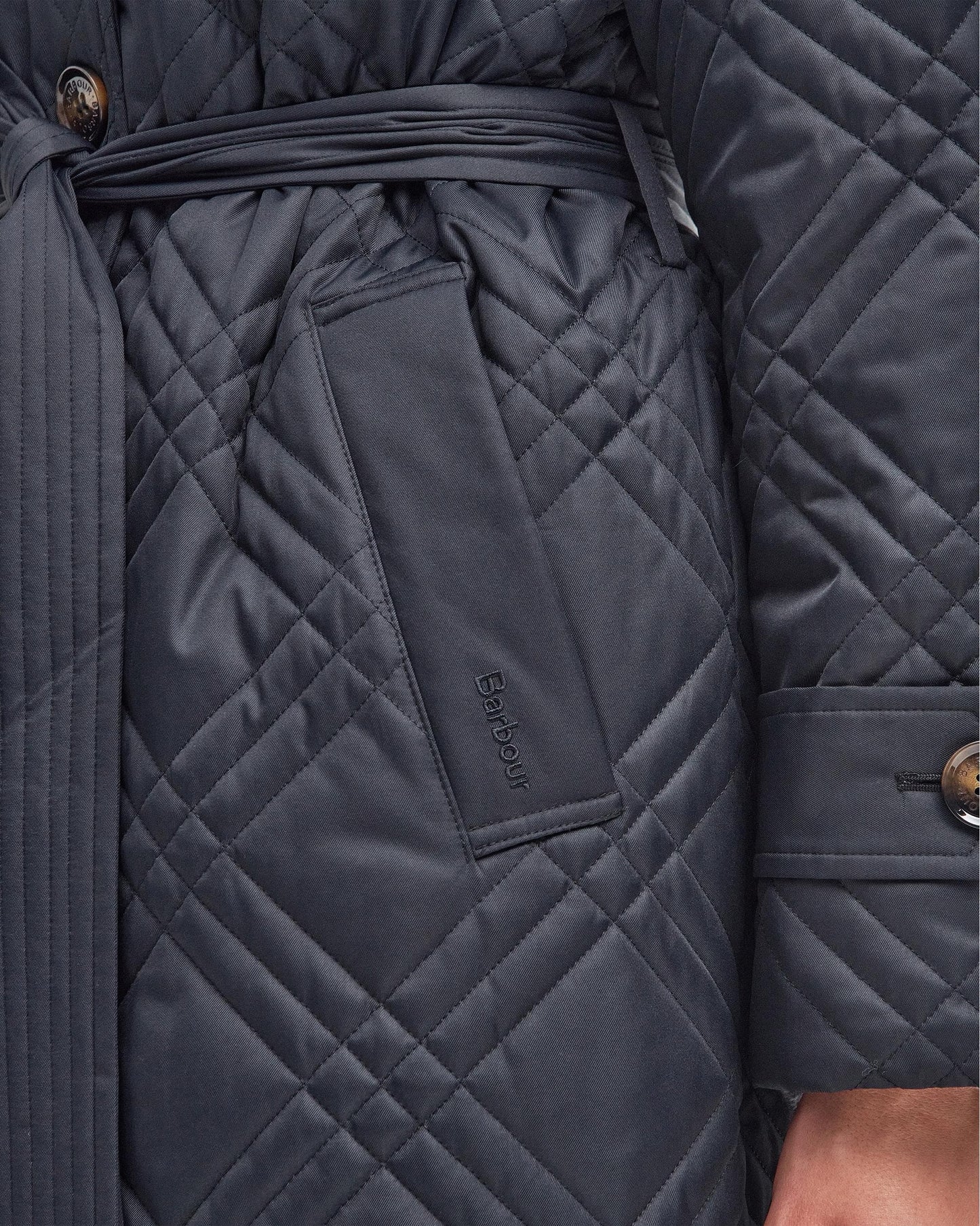Barbour Mariah Womens Long Quilted Trench Coat